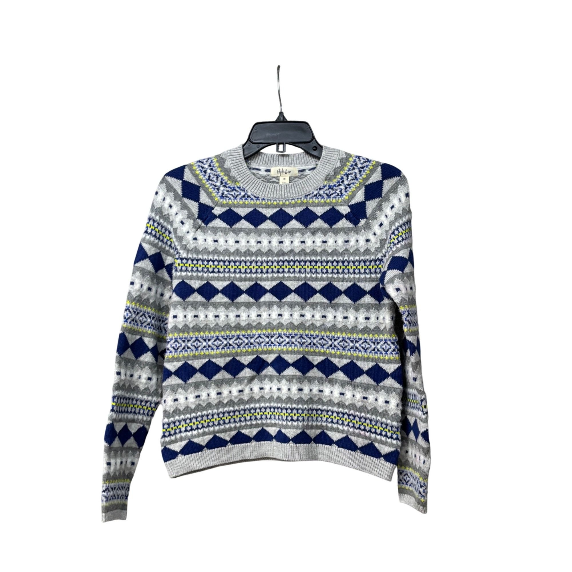 Style & Co Style & Co Fair Isle Crew-Neck Sweater, Stripe Gray, Sz. XS- Size XS / US 0-2 / IT 36-38 - 11 Thumbnail