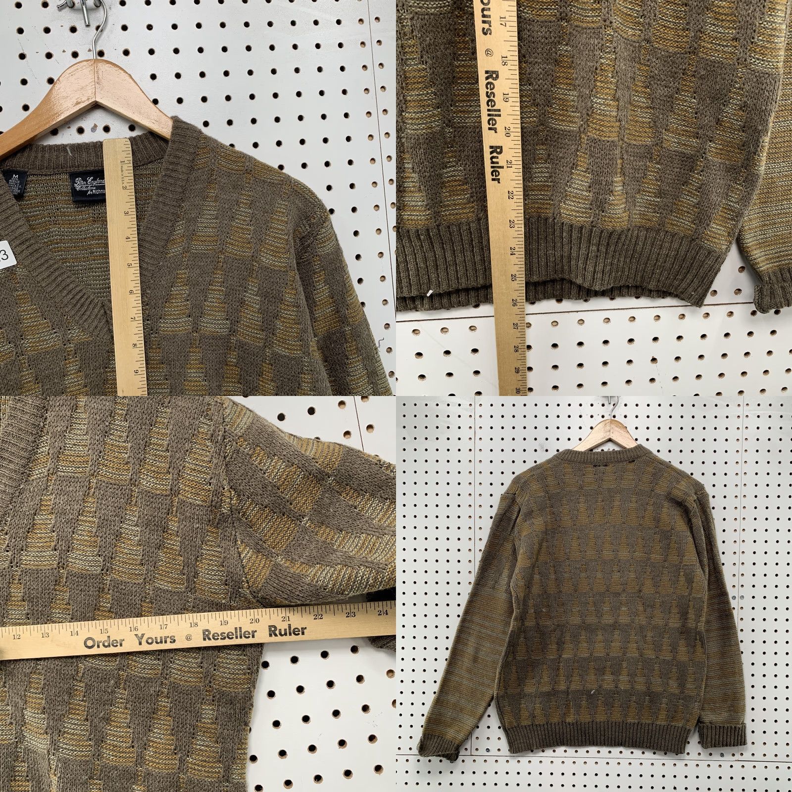 Vintage VINTAGE Peter England Collection Richman 3D Knit Sweater Men Medium Brown V-Neck Shirt Mens M Brown 3D Knit Pullover Decade Vintage Size US M / EU 48-50 / 2 - 8 Thumbnail