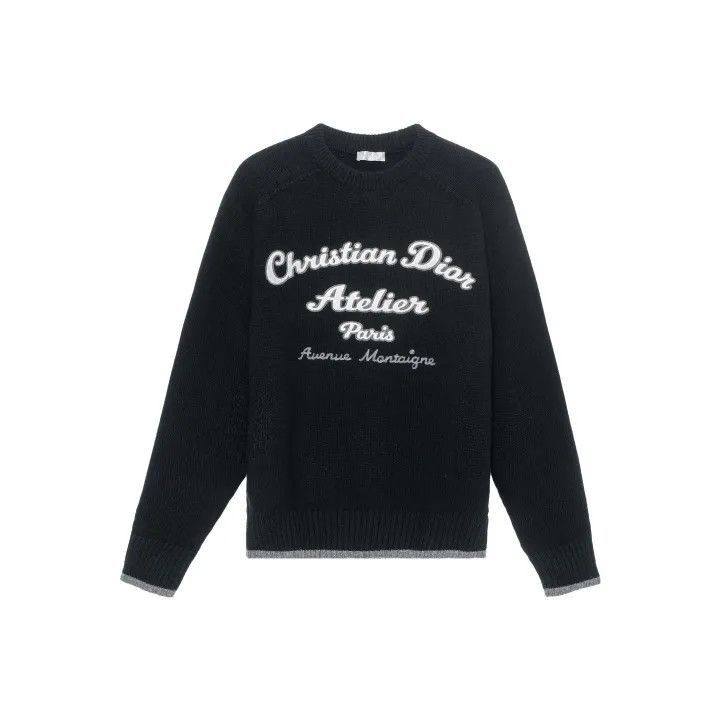 Dior Dior Black Wool Logo Sweater for Men 0079-2507 Size US XL / EU 56 / 4 - 1 Thumbnail