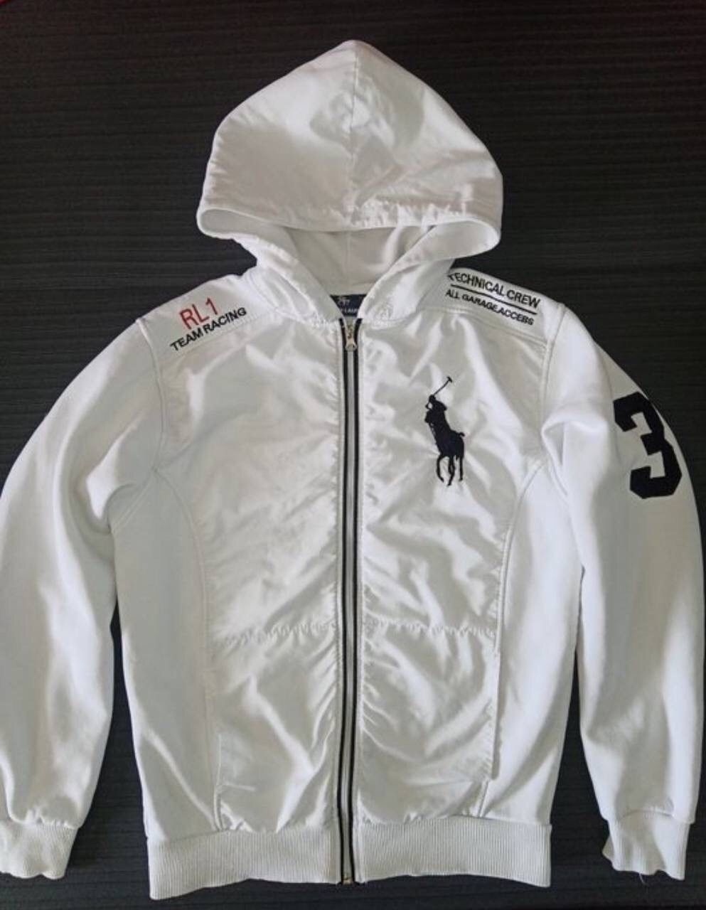Vintage Polo Ralph Lauren RRL 1 Team Racing Zip Hoodie #3