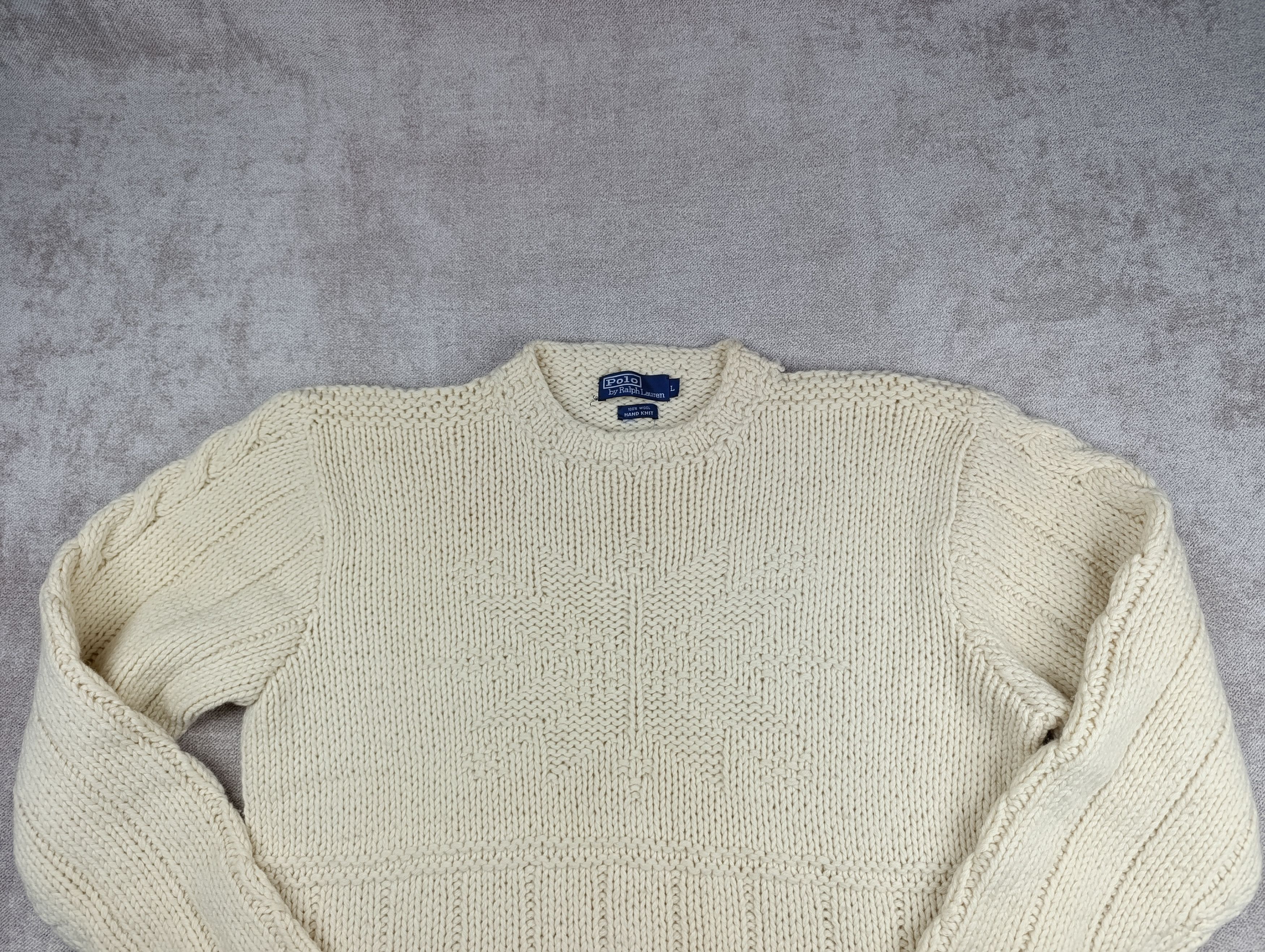 Polo Ralph Lauren VINTAGE POLO RALPH LAUREN HAND KNIT WOOL WOMENS SWEATER Size L / US 10 / IT 46 - 4 Thumbnail