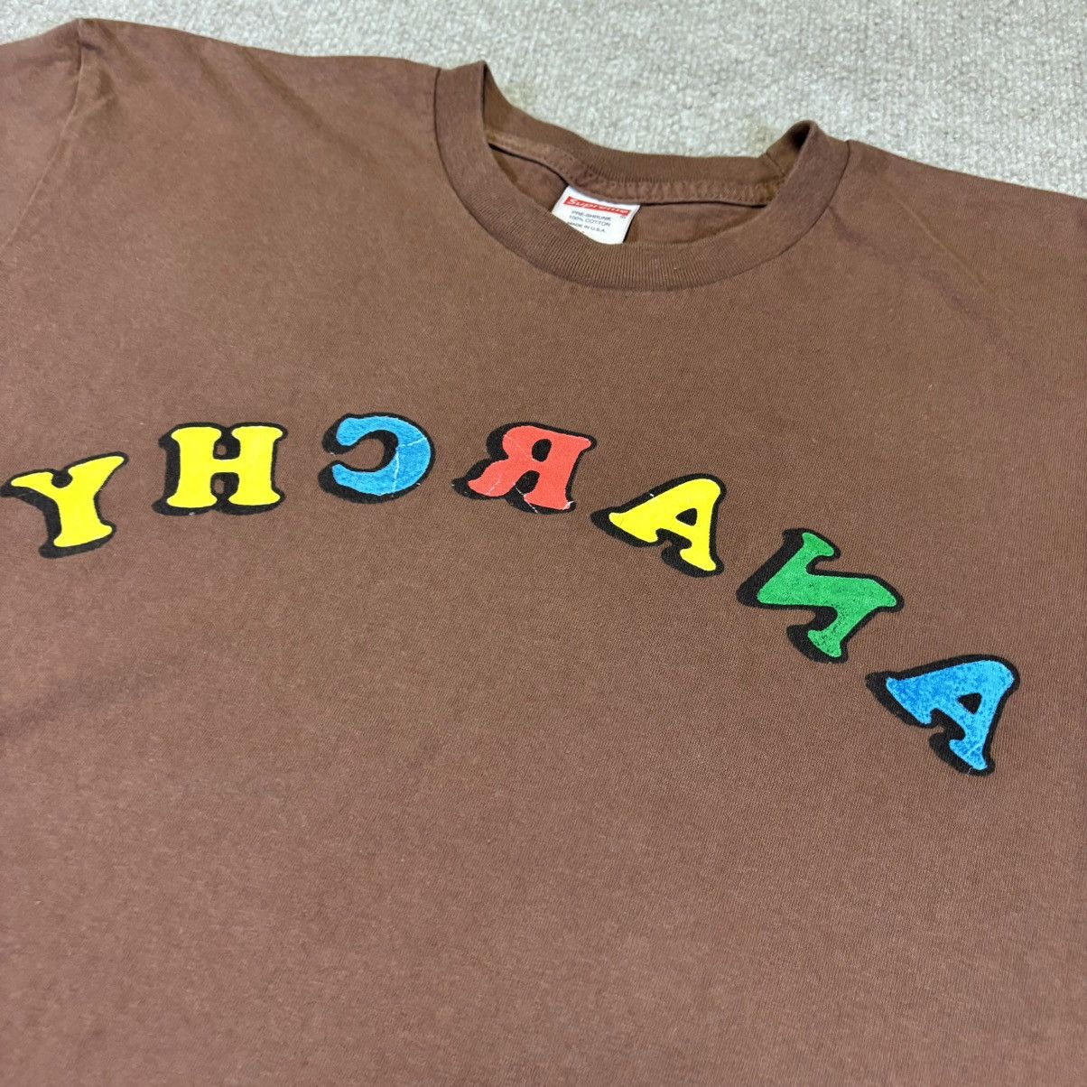 Supreme Supreme Jamie Reid Anarchy Tee SS21 (Brown) Size US L / EU 52-54 / 3 - 3 Thumbnail