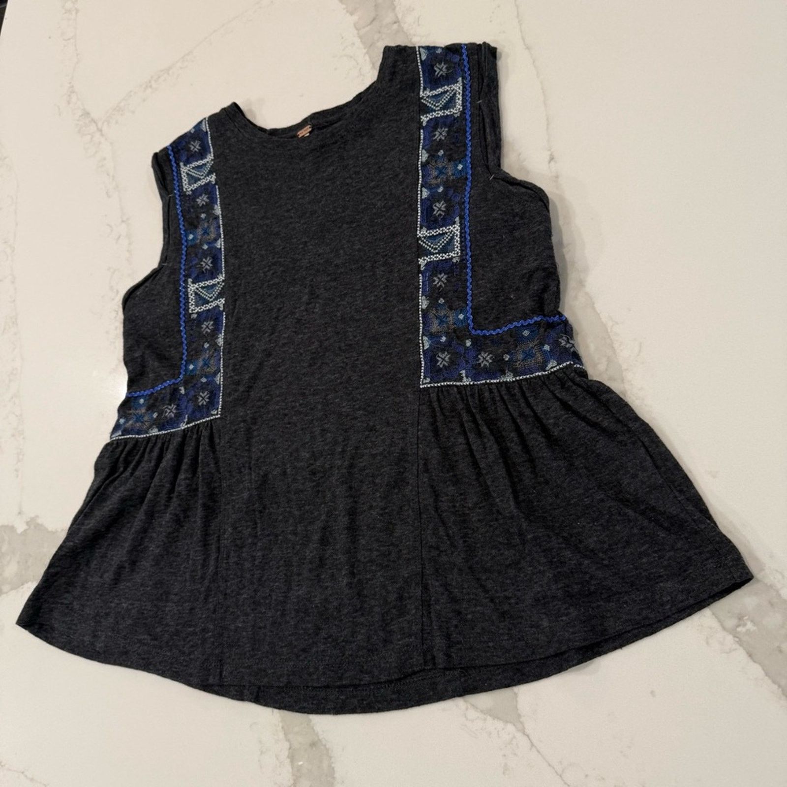 Free People Free People Marcy Embroidered Peplum TankTop Blouse Womens M Size M / US 6-8 / IT 42-44 - 4 Thumbnail
