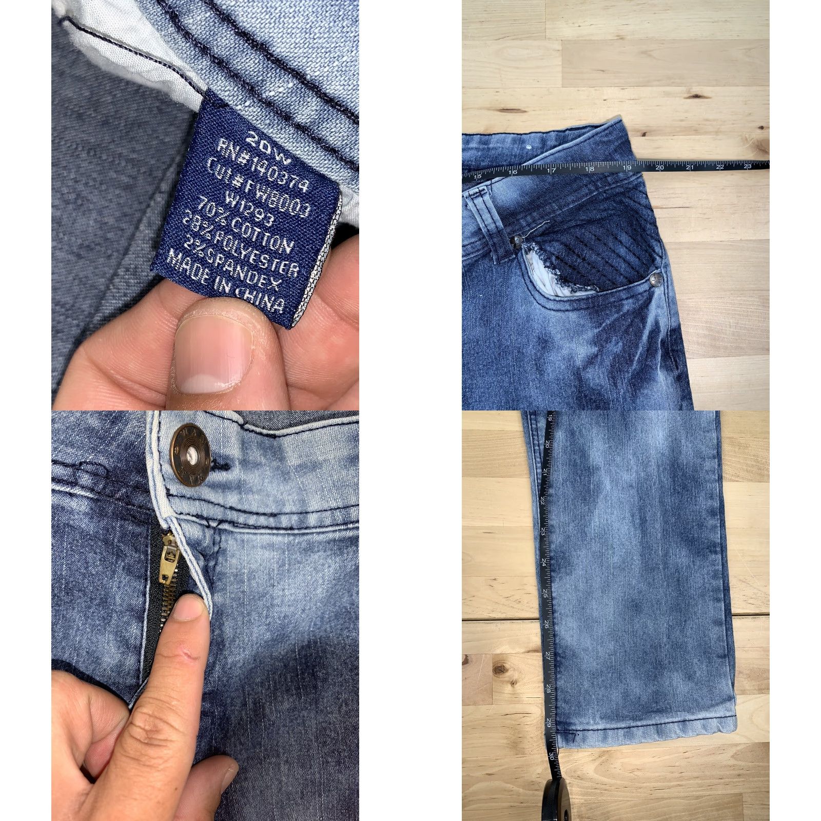 Vintage WAM What About Me Jeans Womens Skinny 20W Plus Size Acid Wash Blue Size 42" / US 20 - 8 Thumbnail