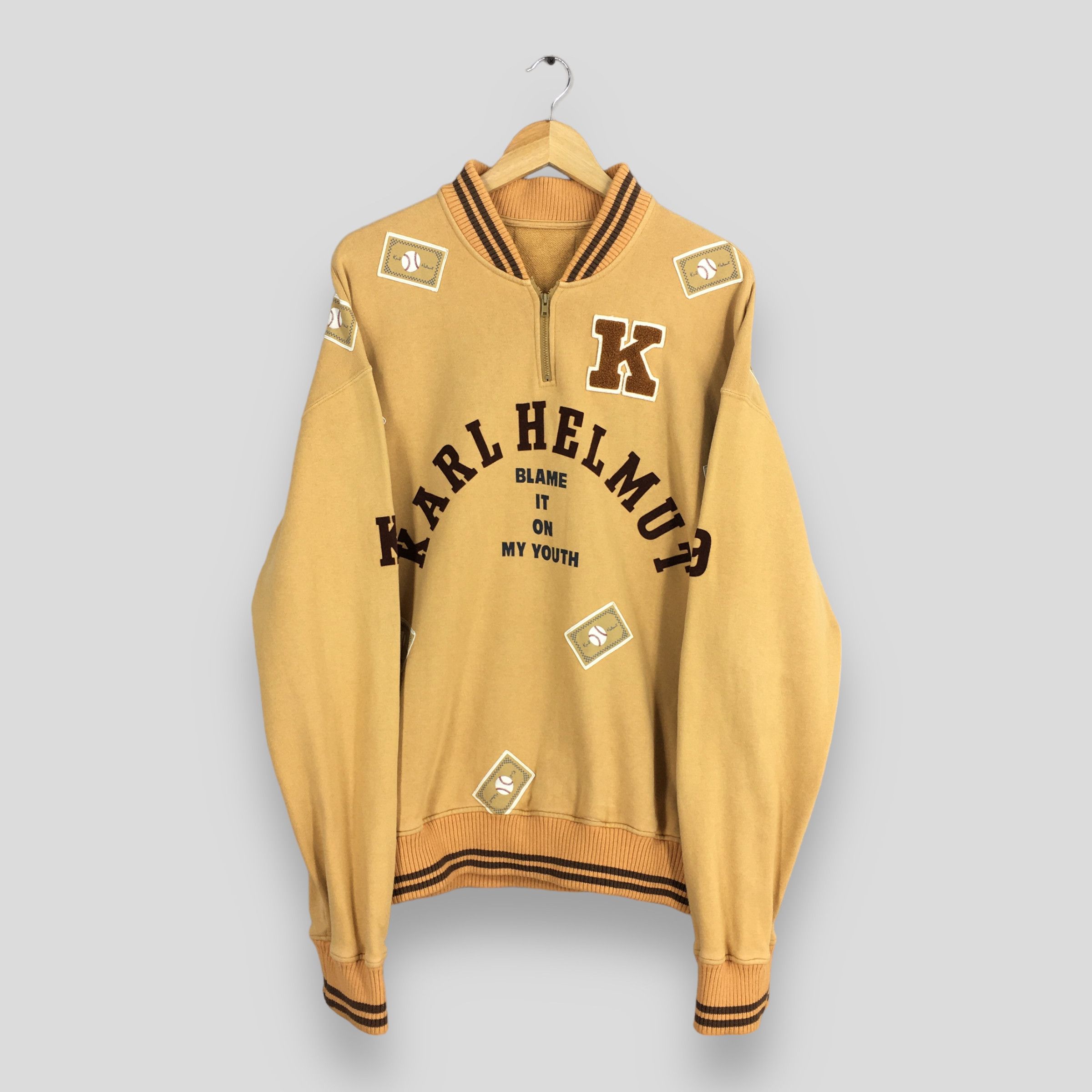 Designer × Karl Helmut × PPFM Vintage Karl Helmut Half Zipper Sweater Large Size US L / EU 52-54 / 3 - 1 Thumbnail