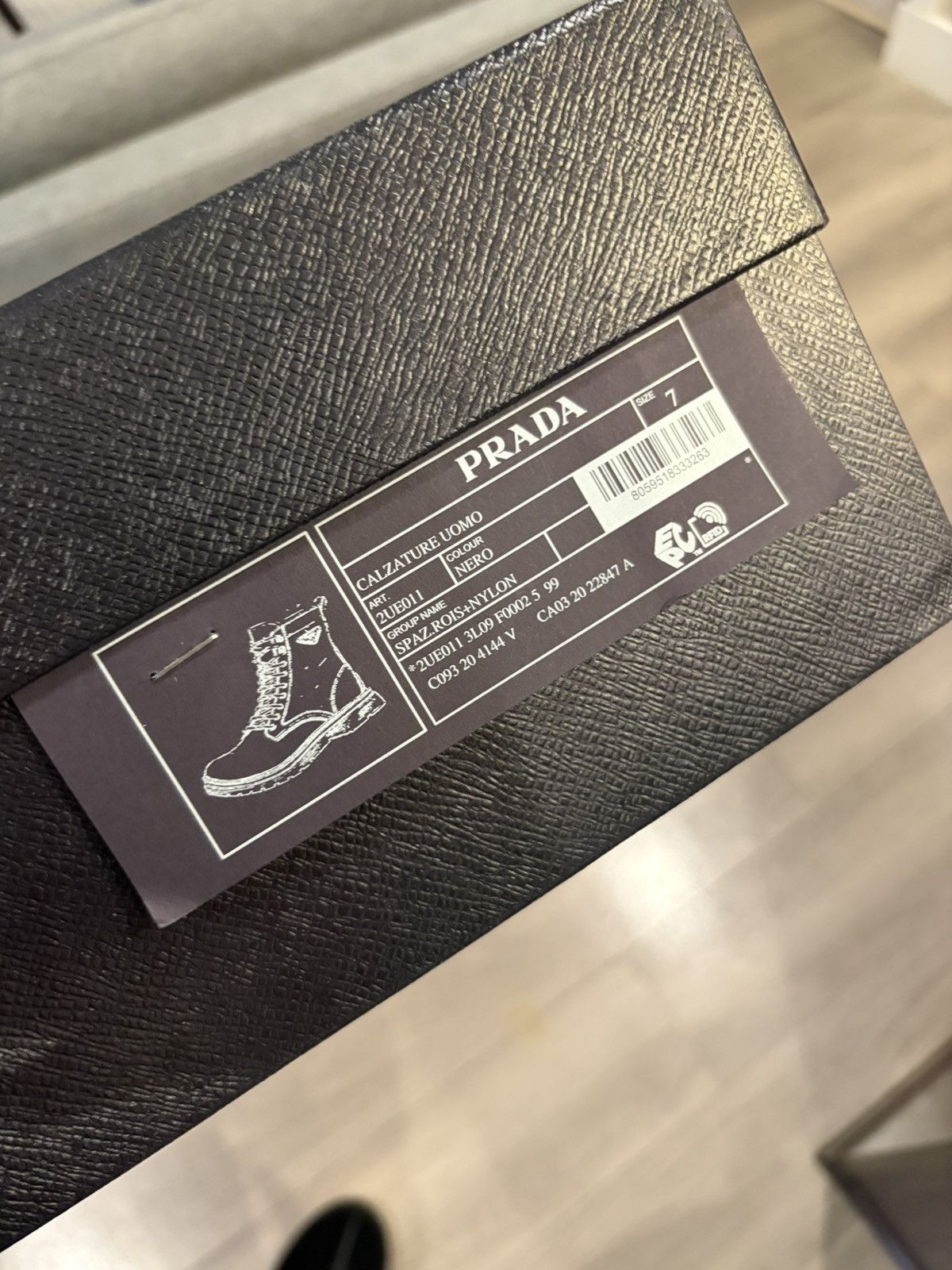 Prada Triangle logo combat boots in leather and nylon Size US 8 / EU 41 - 8 Thumbnail