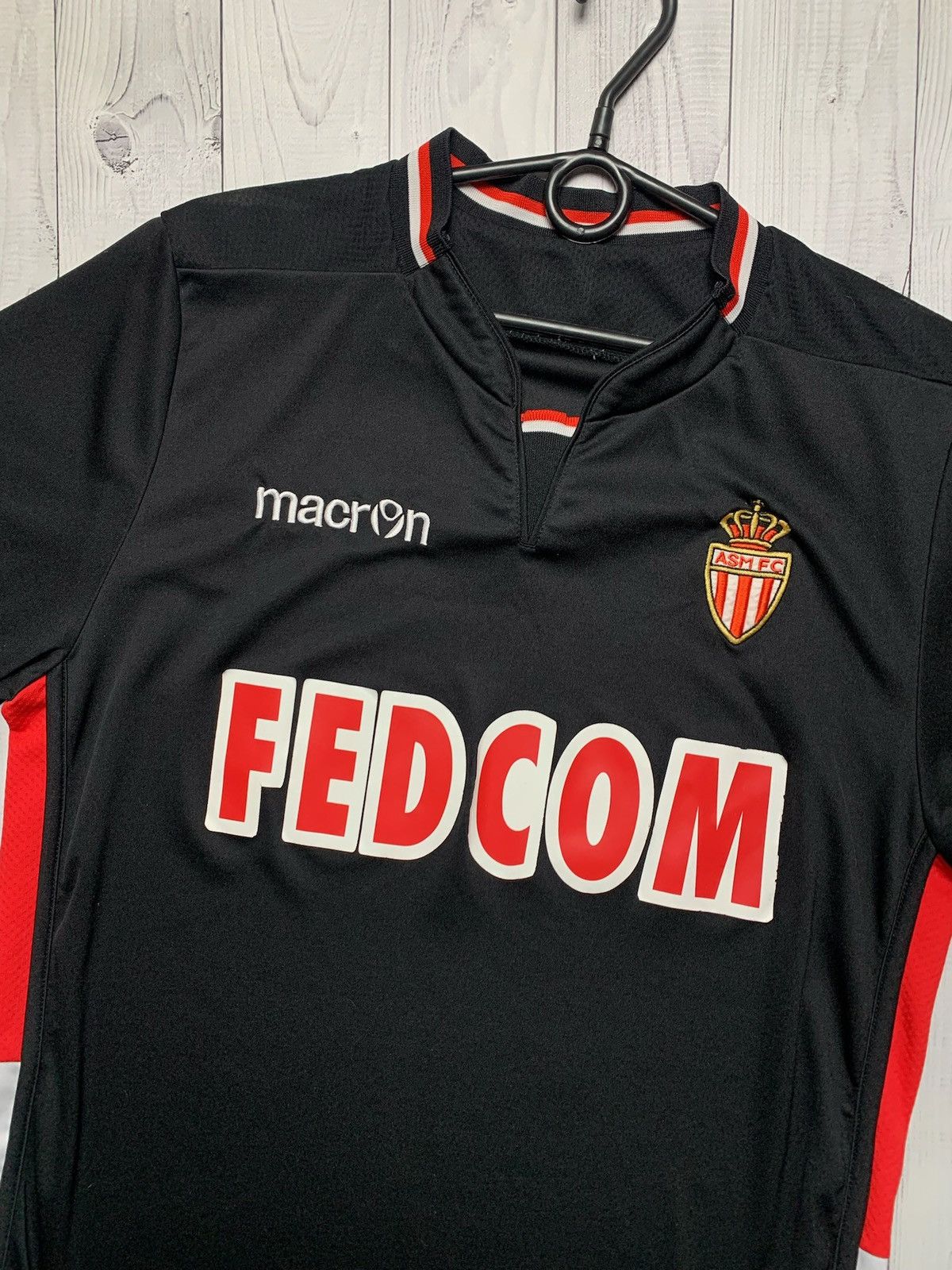 Macron × Vintage Vintage Monaco Macron soccer jersey black size M away Size US M / EU 48-50 / 2 - 2 Thumbnail
