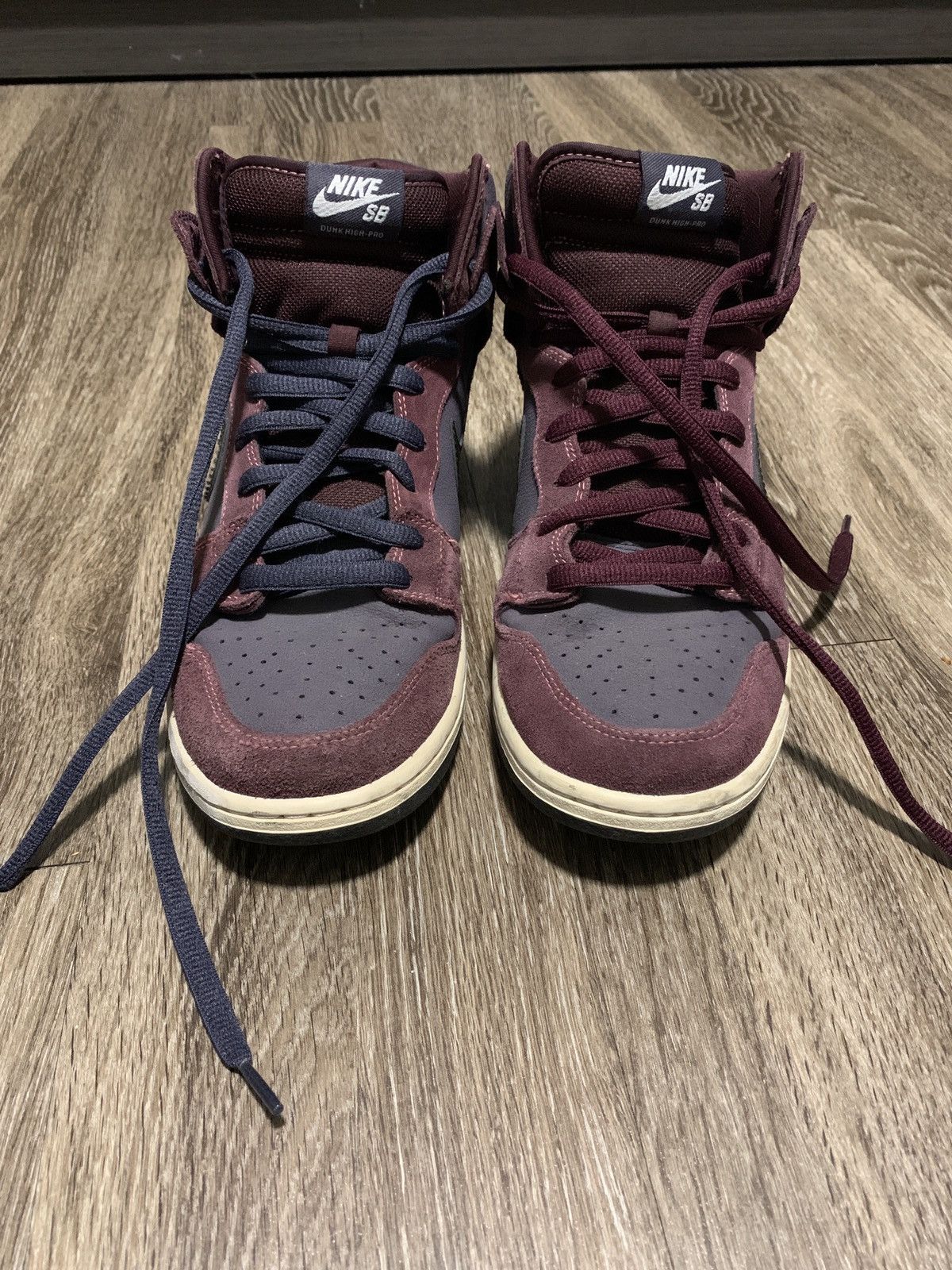 image of Nike Dunk Burgundy High Shoes, Men's (Size 10.5)