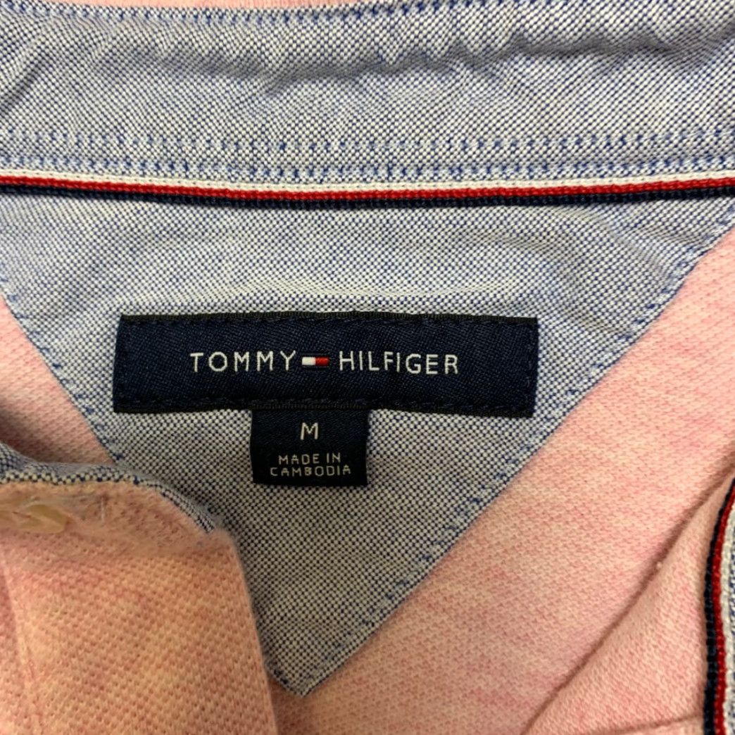 Tommy Hilfiger Tommy Hilfiger Polo Shirt Men Medium Pink Melange Textured Side Slit Golf Tennis Shirt Mens Cotton Breathable Casual Size US M / EU 48-50 / 2 - 7 Thumbnail