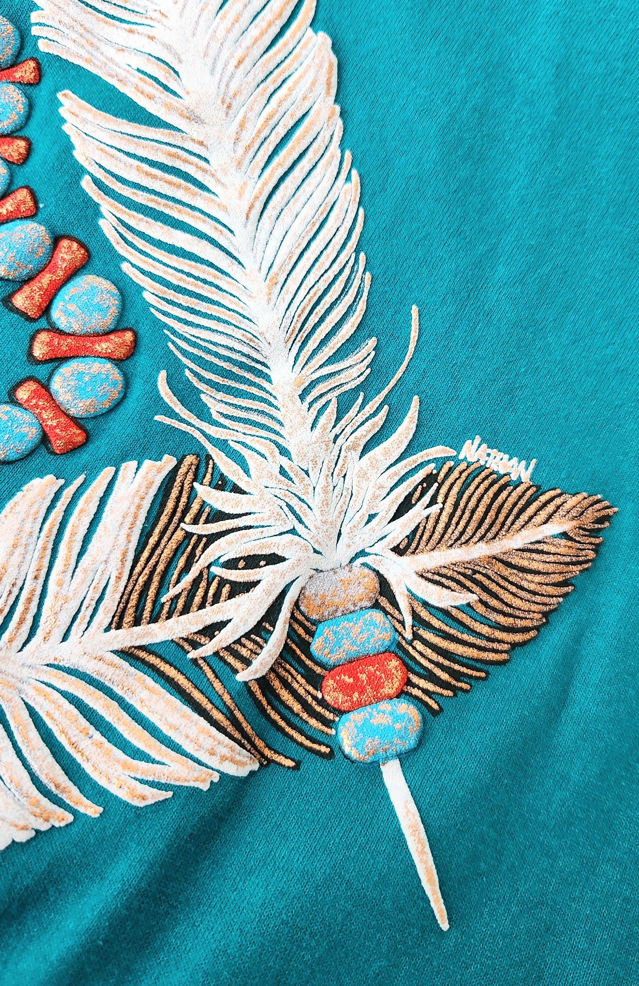 Vintage Vtg 90s Single Stitch Hanes Arizona Bird Feathers SZ Medium Size US M / EU 48-50 / 2 - 7 Thumbnail