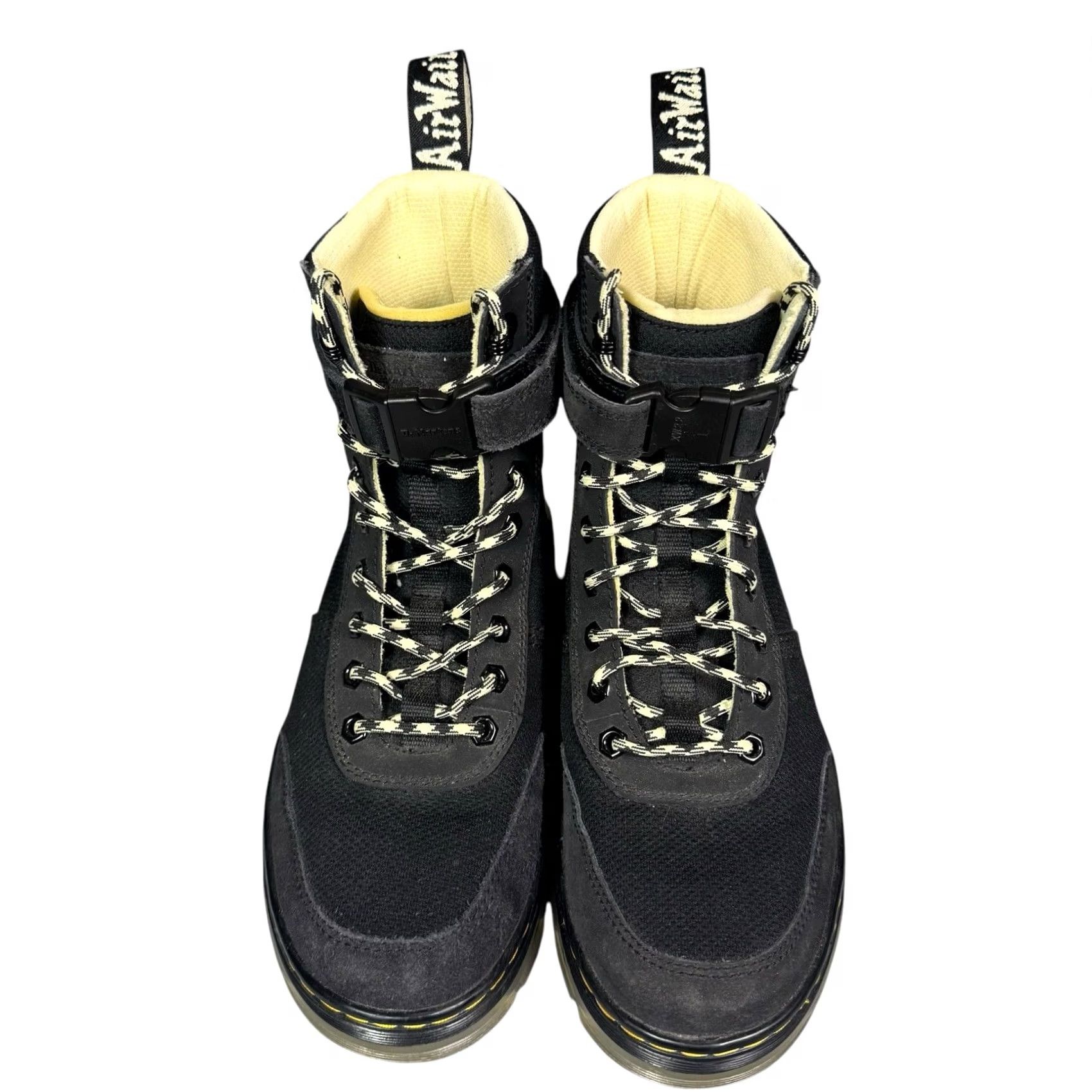 Dr. Martens Dr. Martens Combs Tech Combat Boots Black Canvas Suede Lace Up Unisex 8M/9L Size US 7 / EU 40 - 3 Thumbnail