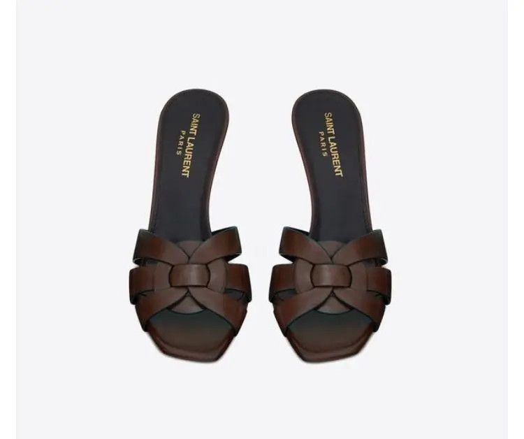 Saint Laurent Paris o1b1hav111024 Tribute Leather Mules in Purple Size US 6.5 / IT 36.5 - 6 Thumbnail