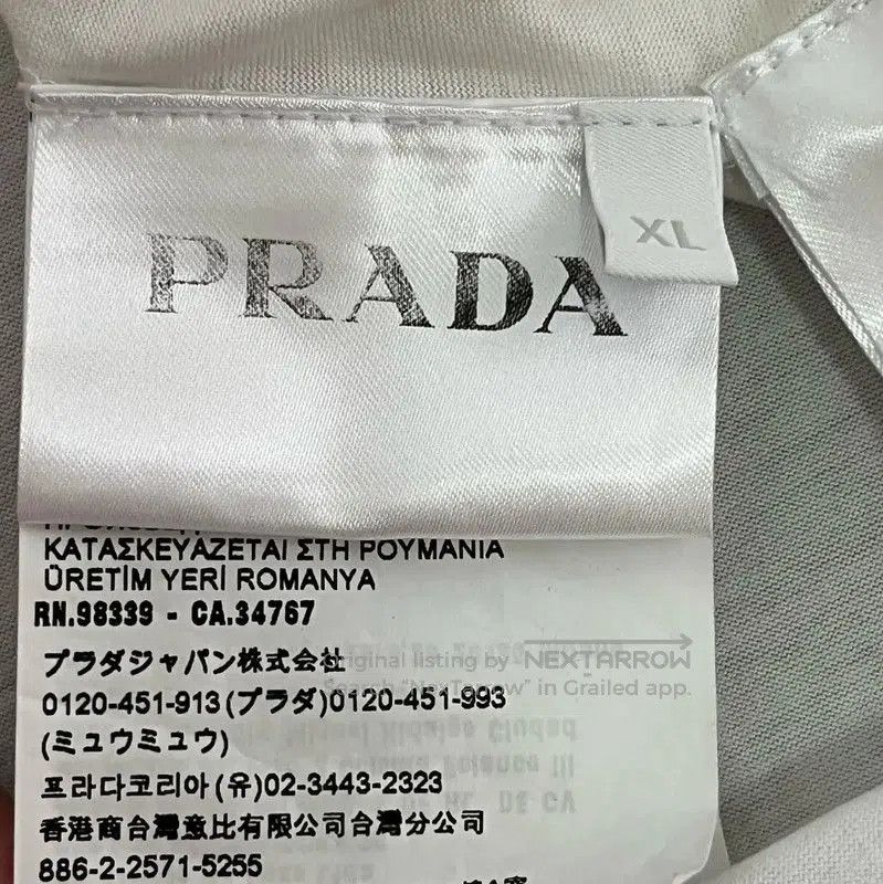 Prada Prada White Cotton Men's T-Shirt. Size US XL / EU 56 / 4 - 6 Thumbnail