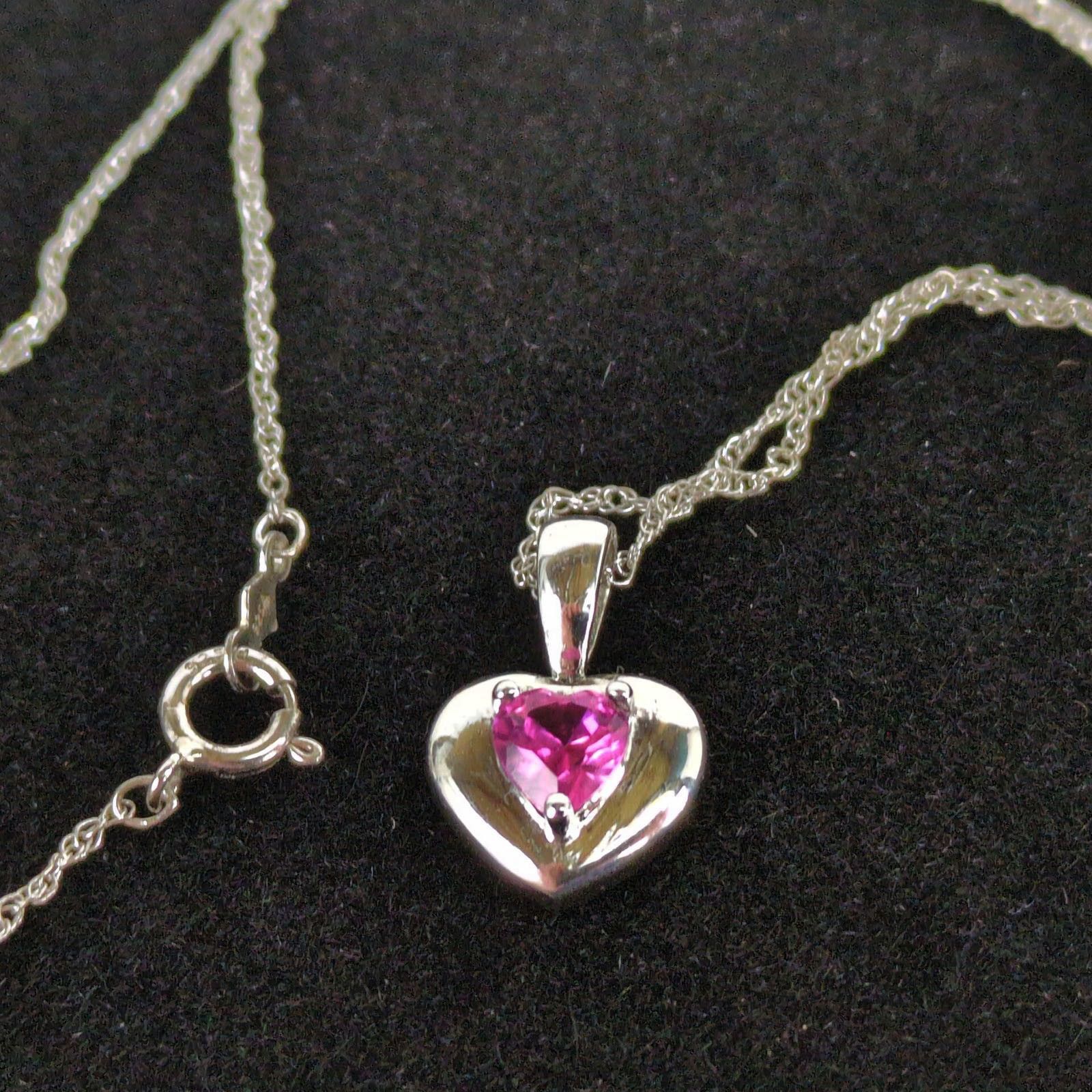 Other 925 Sterling Silver Chain Necklace Pink October Birthstone Size ONE SIZE - 7 Thumbnail