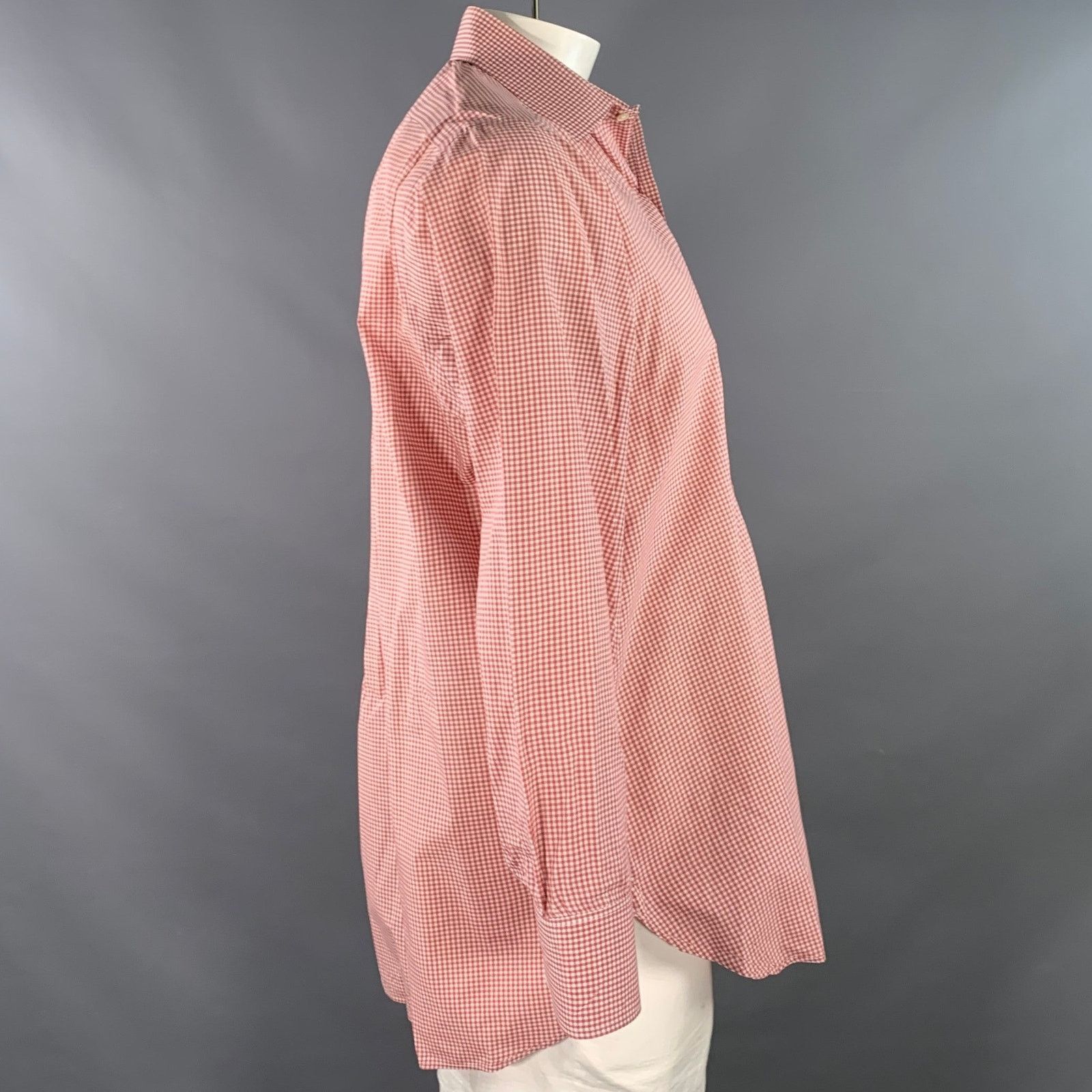 Turnbull & Asser Size L White Brick Gingham Cotton Long Sleeve Shirt Size US L / EU 52-54 / 3 - 3 Thumbnail