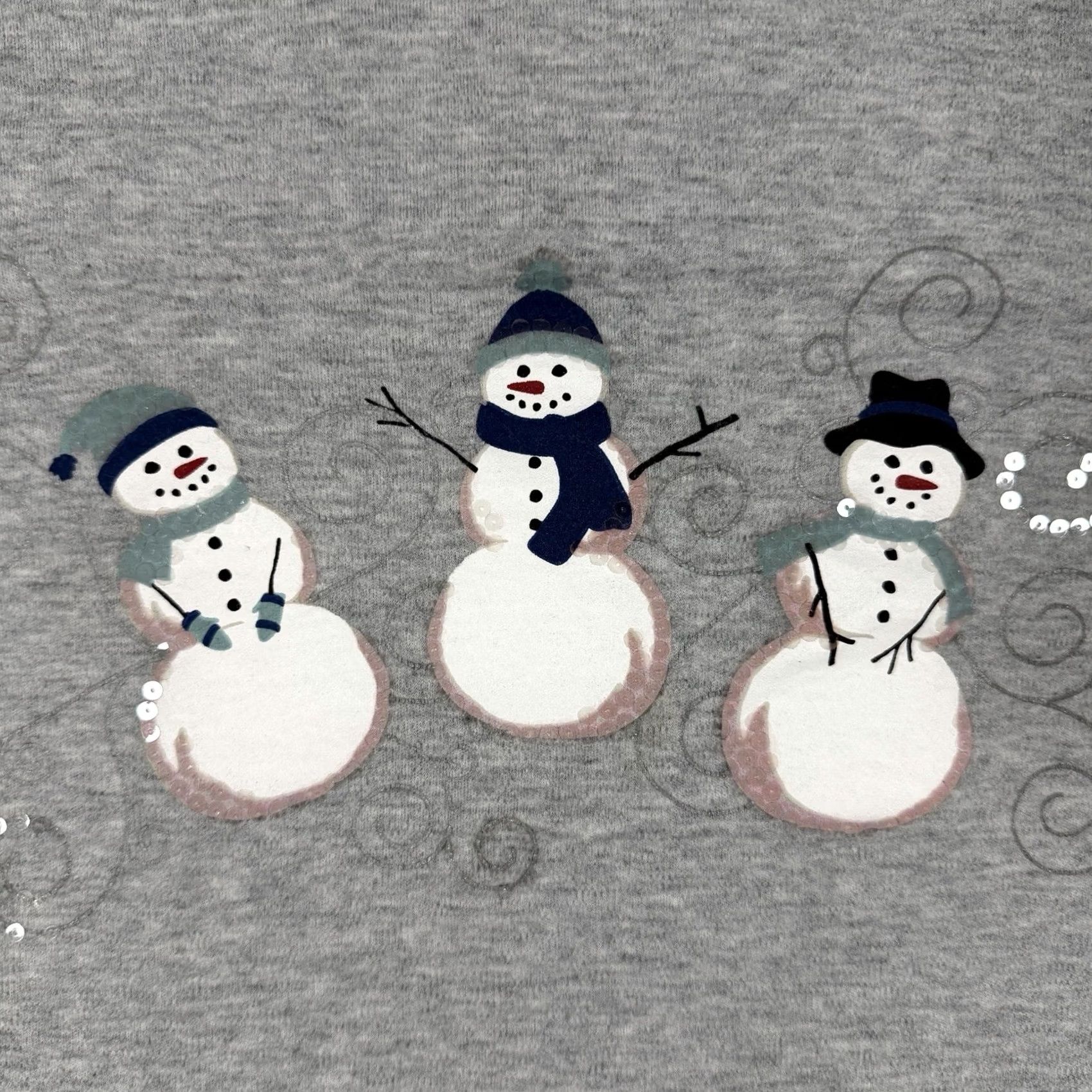 Croft & Barrow Croft & Barrow Christmas Snowman Sweatshirt Women's 2X Gray Long Sleeve Size XXL / US 16-18 / IT 52-54 - 3 Thumbnail