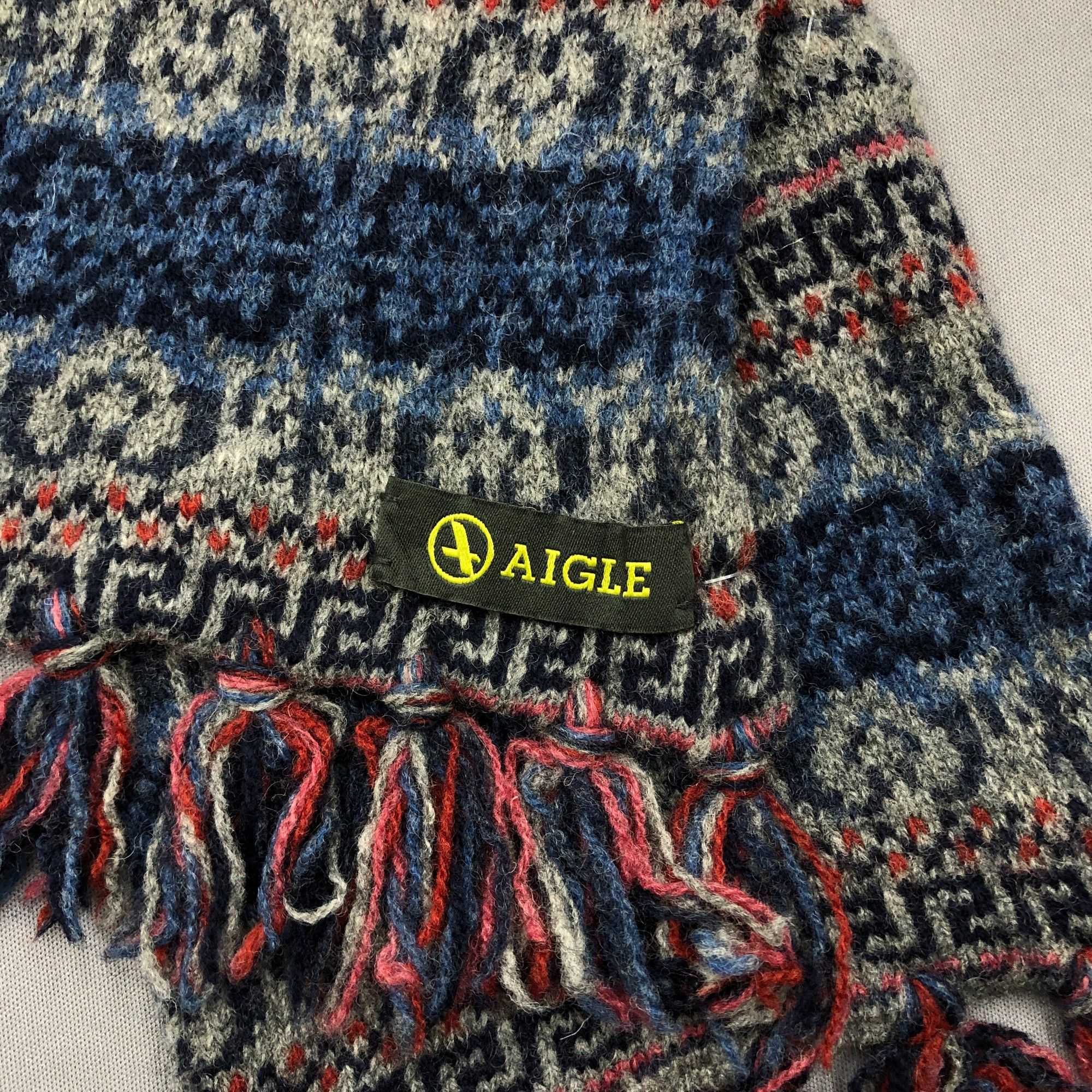Aigle Vintage Aigle Scarf Ribbed knot Fringe Wool Scarves Size ONE SIZE - 5 Thumbnail