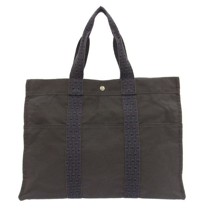 Hermes HERMES Canvas Yale Line GM Tote Bag Gray Ladies | Grailed