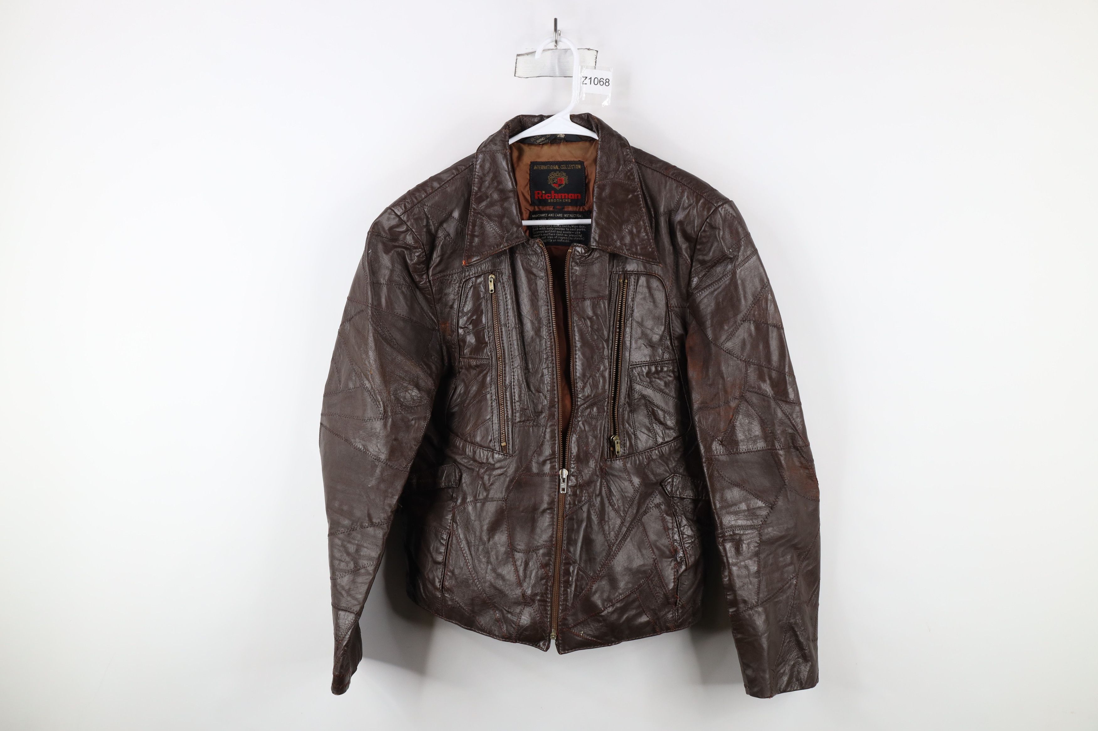 Vintage Vintage 60s 70s Streetwear Side Buckle Leather Jacket Brown Size US L / EU 52-54 / 3 - 1 Thumbnail