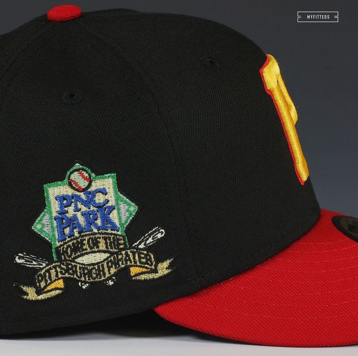 MyFitteds 7 1/4 PNC PARK HOME OF THE PiTTSBURGH PiRATES RED ViSOR 5950 Size ONE SIZE - 5 Thumbnail