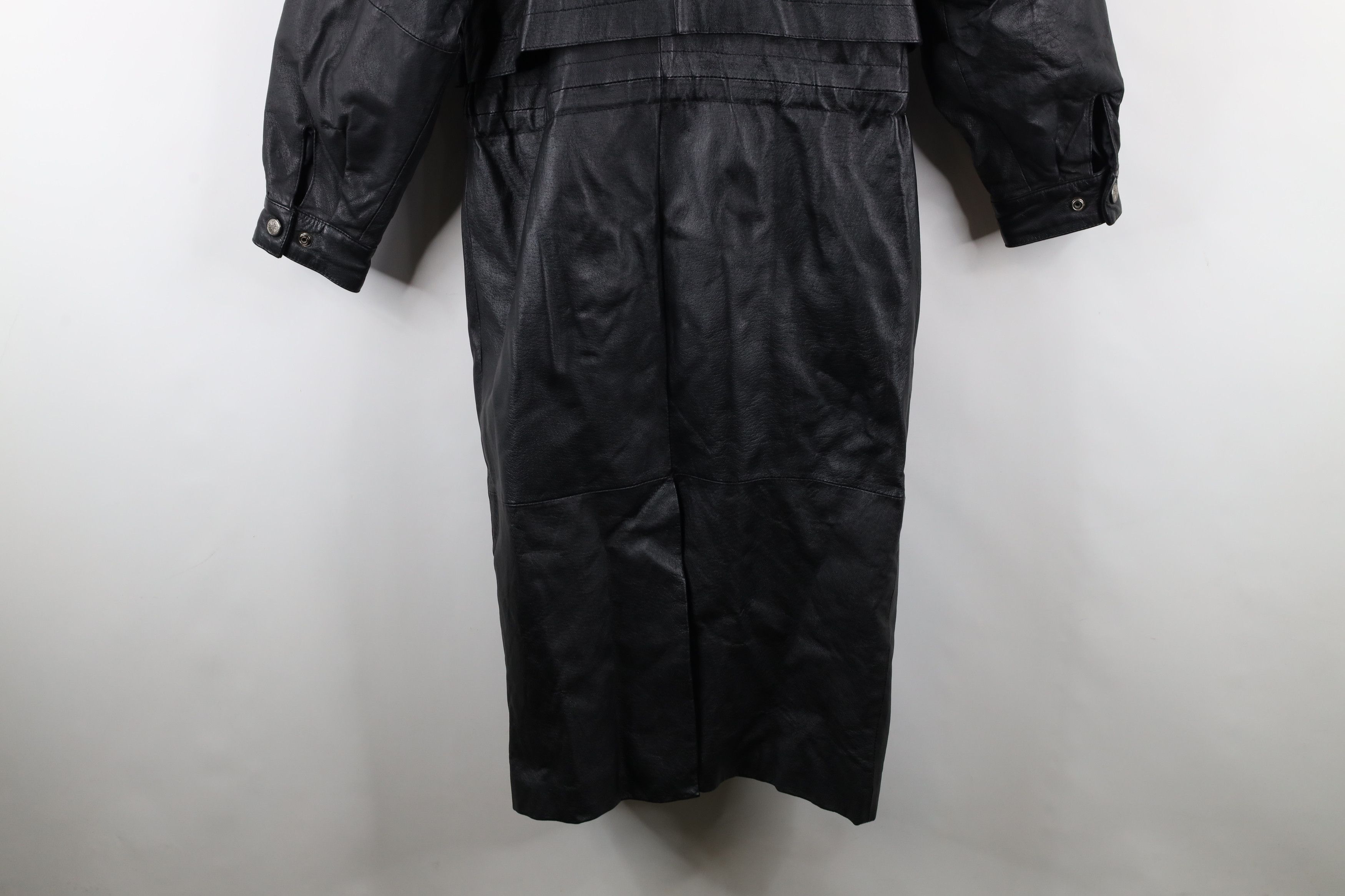 Vintage Vintage 90s Streetwear Goth Belted Leather Trench Coat Size S / US 4 / IT 40 - 16 Thumbnail
