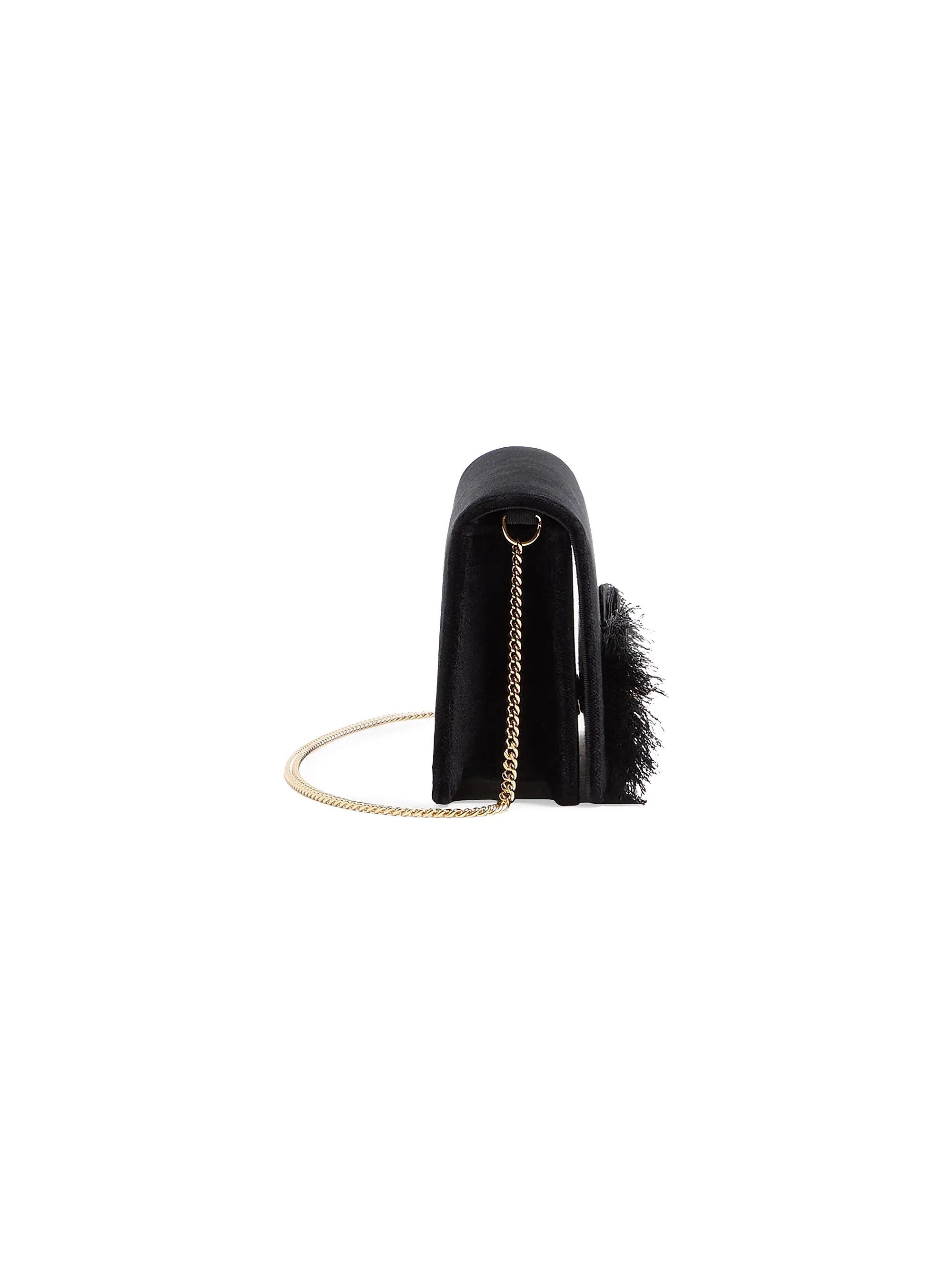 Valentino os11x0626 Size:OS / VLogo Signature Mini Velvet Shoulder Bag Size ONE SIZE - 3 Thumbnail