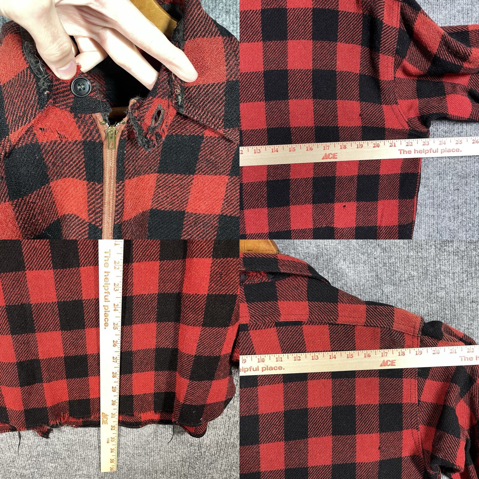 Vintage VINTAGE 5 Brother Flannel Shirt Large Wool 1930s Half Zip Chin Strap Rockabilly Red 1930s Mens Size US L / EU 52-54 / 3 - 10 Thumbnail