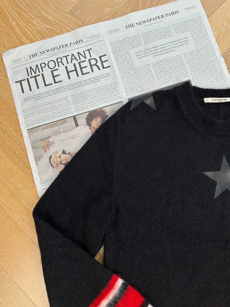 Givenchy Givenchy Angora Wool and Mohair Color-blocked Star Pattern Size US M / EU 48-50 / 2 - 6 Thumbnail