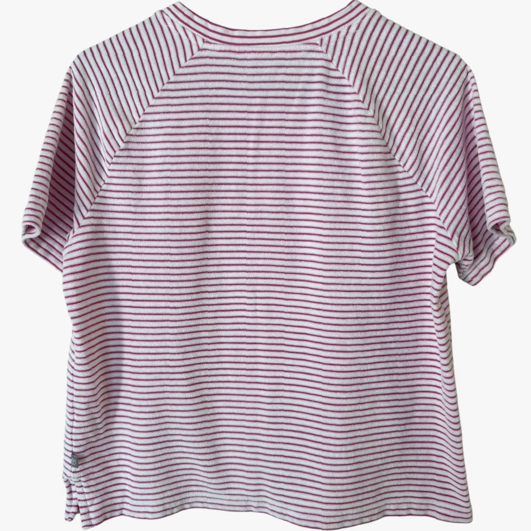 Talbots VINTAGE T By Talbots French Terry Striped T-Shirt Pink & White Women’s Size Medium Size M / US 6-8 / IT 42-44 - 4 Thumbnail