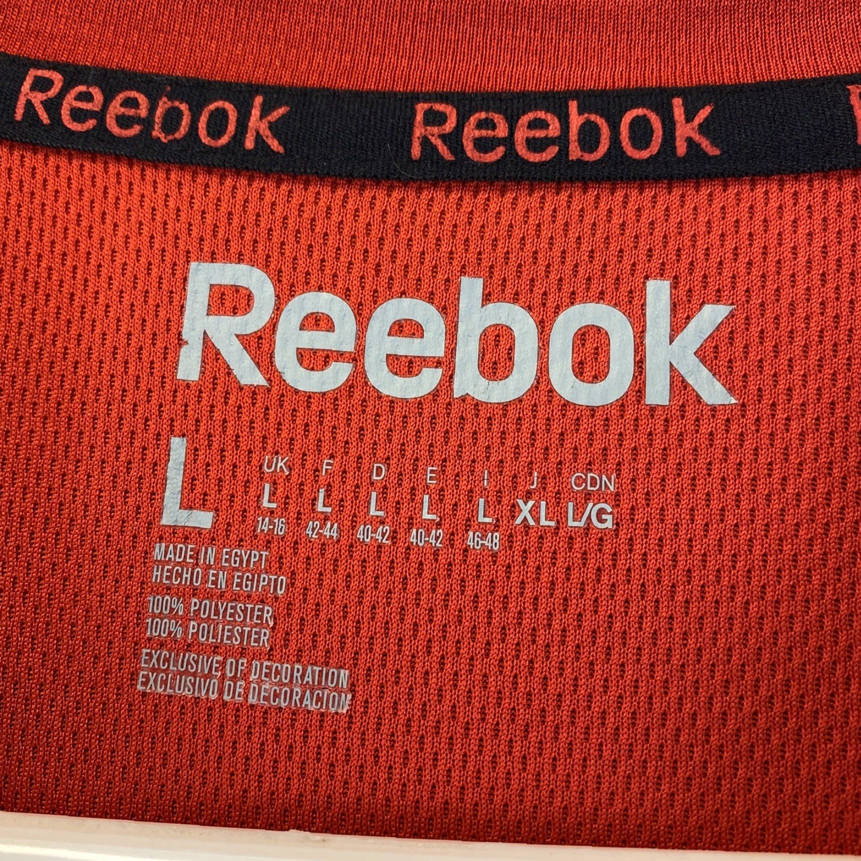 Reebok Reebok Men's Red Short Sleeve Dri Fit Round Neck T-Shirt Size L / 40-55 Size US L / EU 52-54 / 3 - 6 Thumbnail