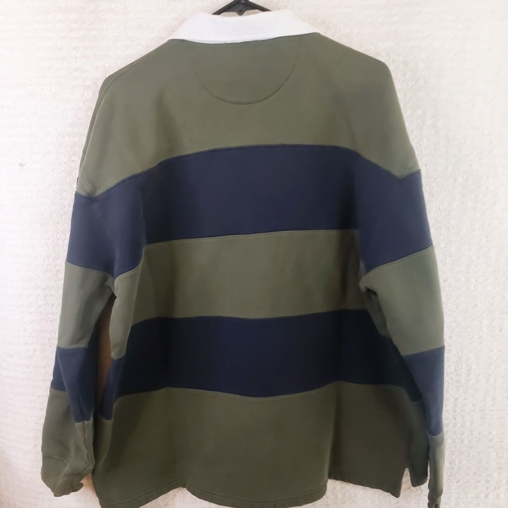 Vintage VINTAGE GH Bass Rugby Shirt Mens XL Blue Green Stripe White Collar LS Preppy Sweatshirt Size US XL / EU 56 / 4 - 6 Thumbnail