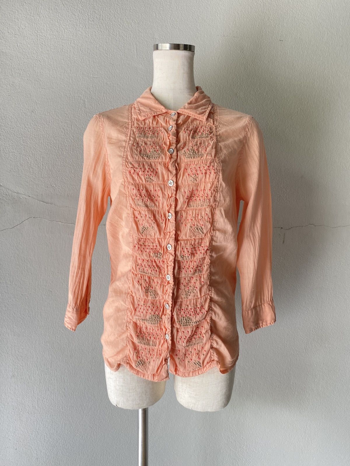Marithe + Francois Girbaud MARITHE + FRANCOIS GIRBAUD Peach Ruffled Blouse Size M / US 6-8 / IT 42-44 - 13 Thumbnail