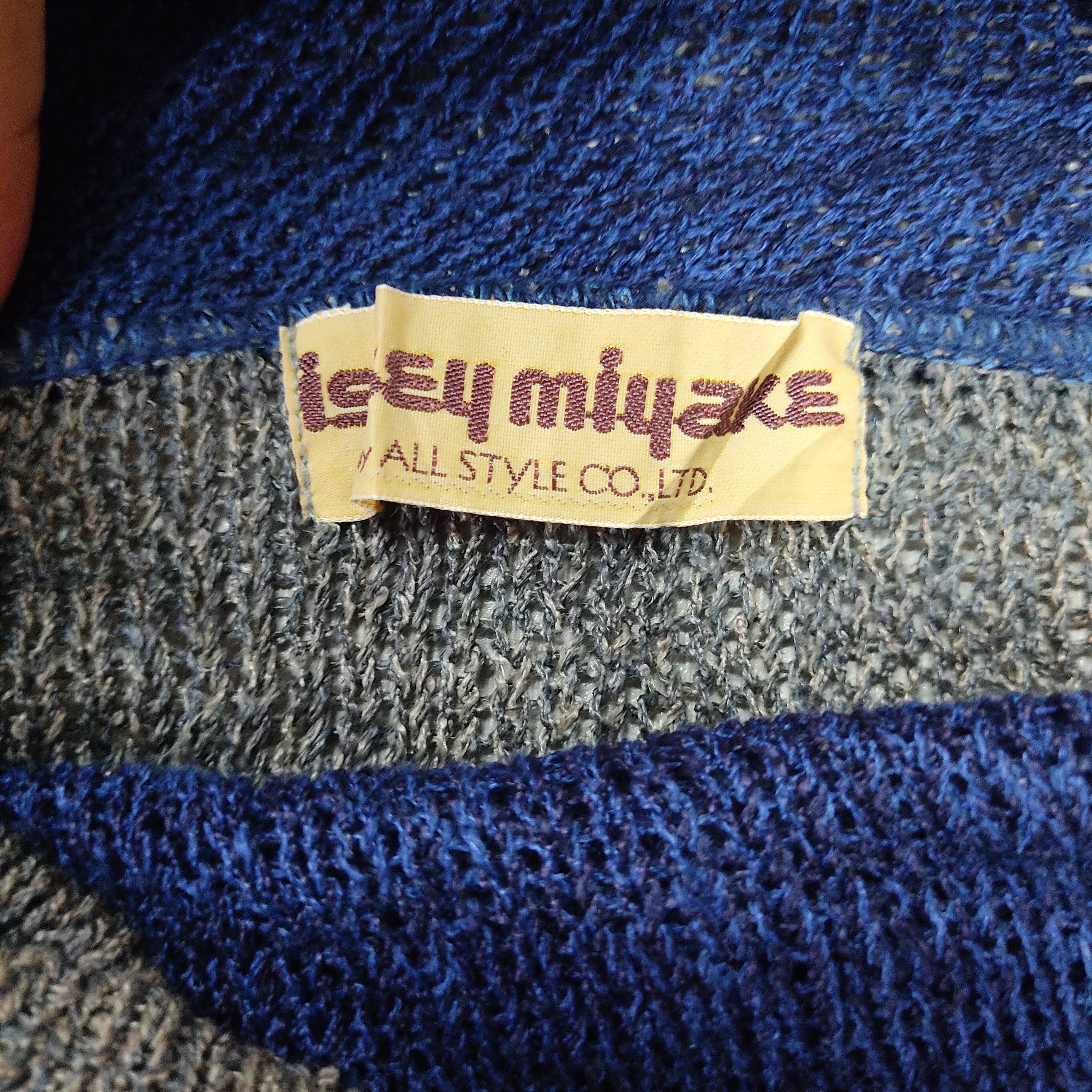 Issey Miyake Vintage 70s ISSEY MIYAKE Stripe Linen Knit Cowl Neck Jumper Size US M / EU 48-50 / 2 - 8 Thumbnail