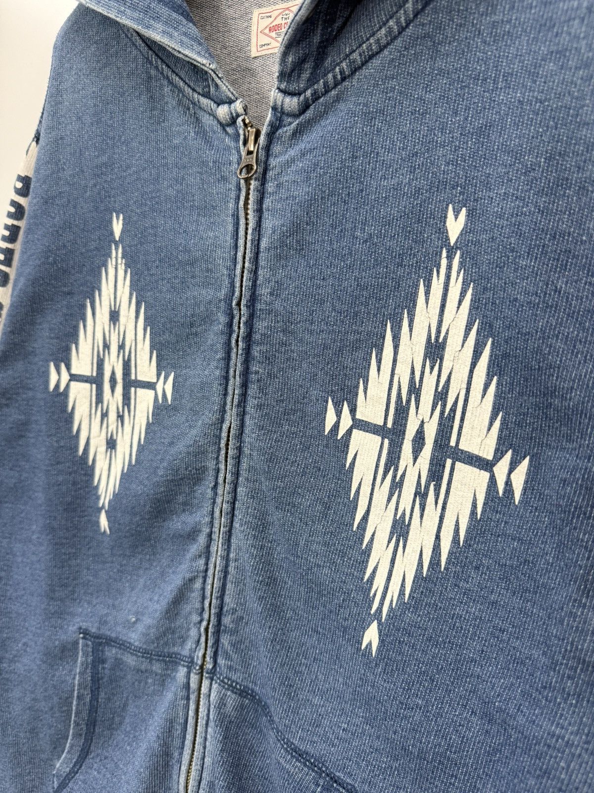 Native 🔥 Rodeo Crown Japan indigo Blue Navajo Sweat Hoodie -L Size L / US 10 / IT 46 - 4 Thumbnail