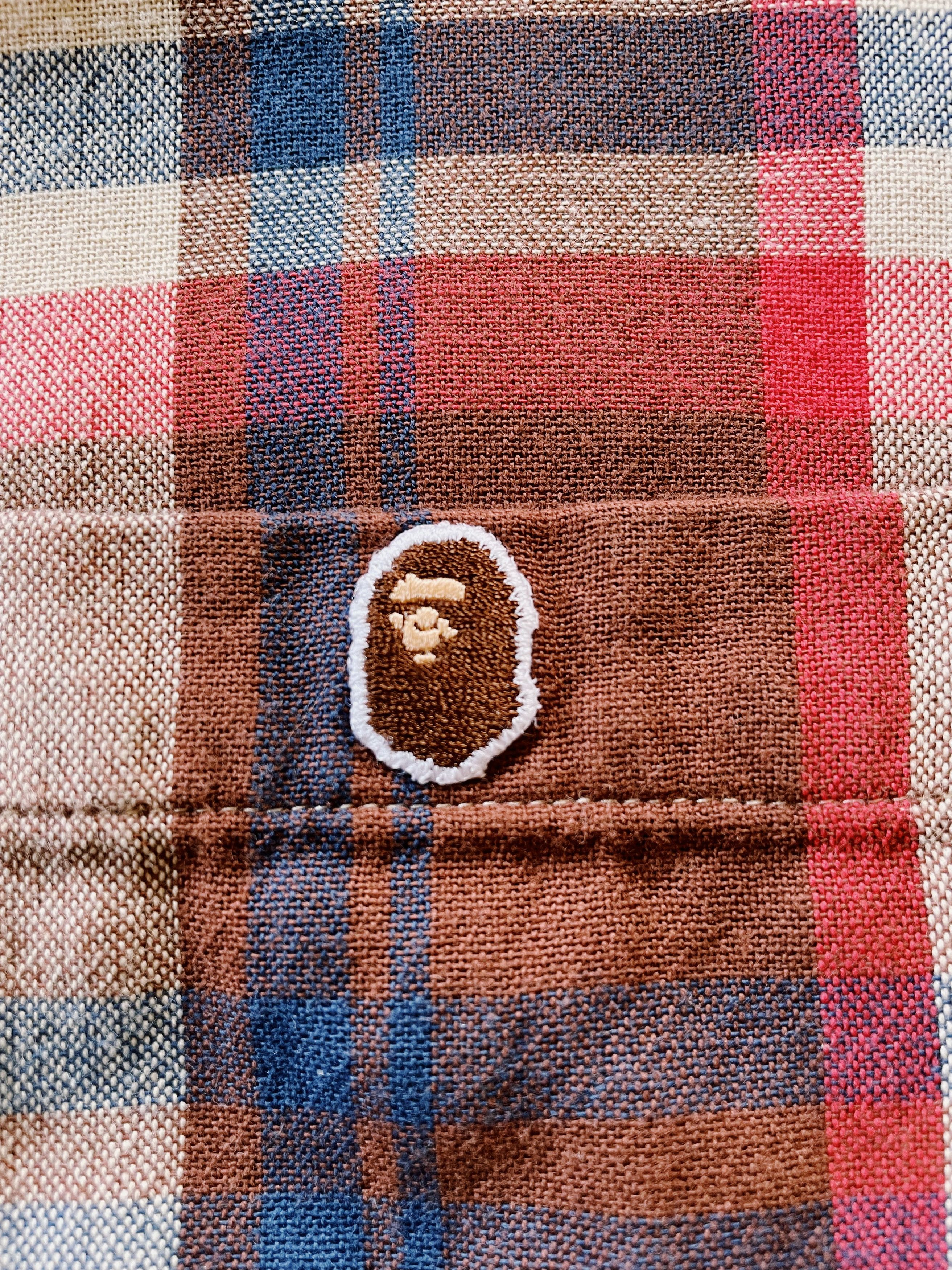 Bape × Nigo × Vintage Vintage Bape Lovegene Check Plaid Flannel Longsleeve Shirt Size US XL / EU 56 / 4 - 4 Thumbnail