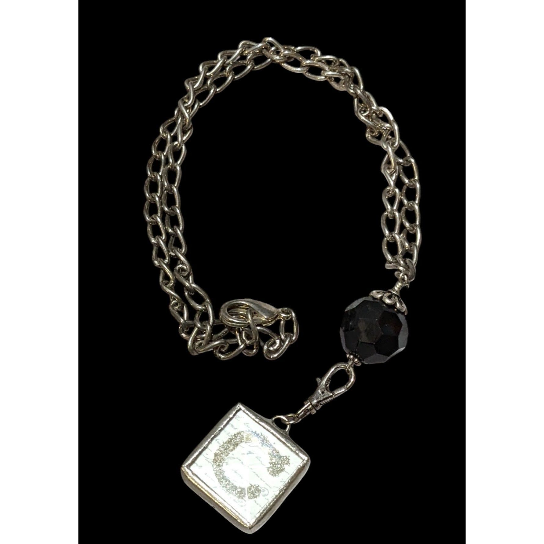 Other Unique Glitter Heart C Reversible Pendant Necklace Size ONE SIZE - 2 Thumbnail