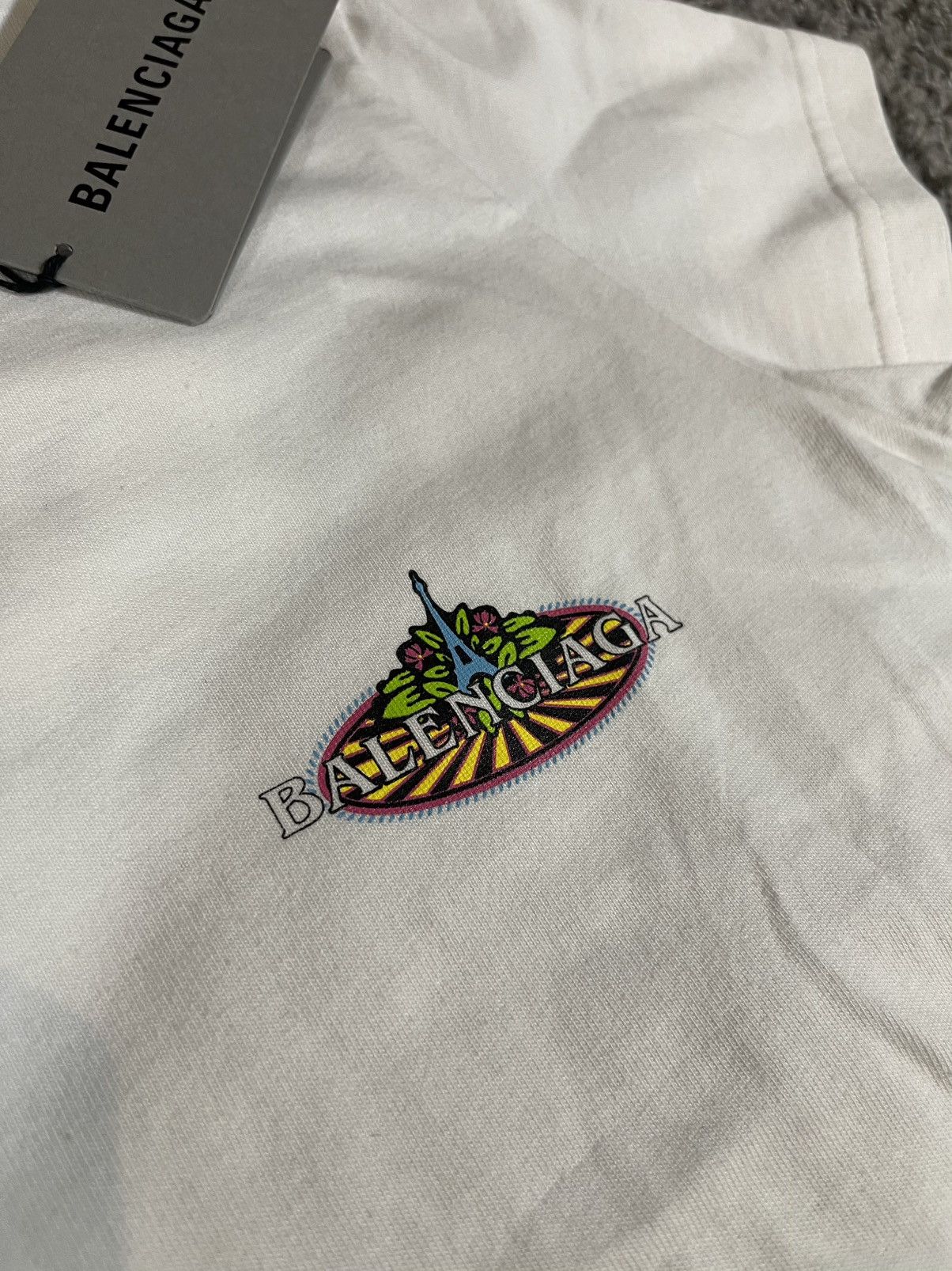 Balenciaga Balenciaga Bonjour Bal Vintage Jersey T-Shirt White Size S / US 4 / IT 40 - 3 Thumbnail