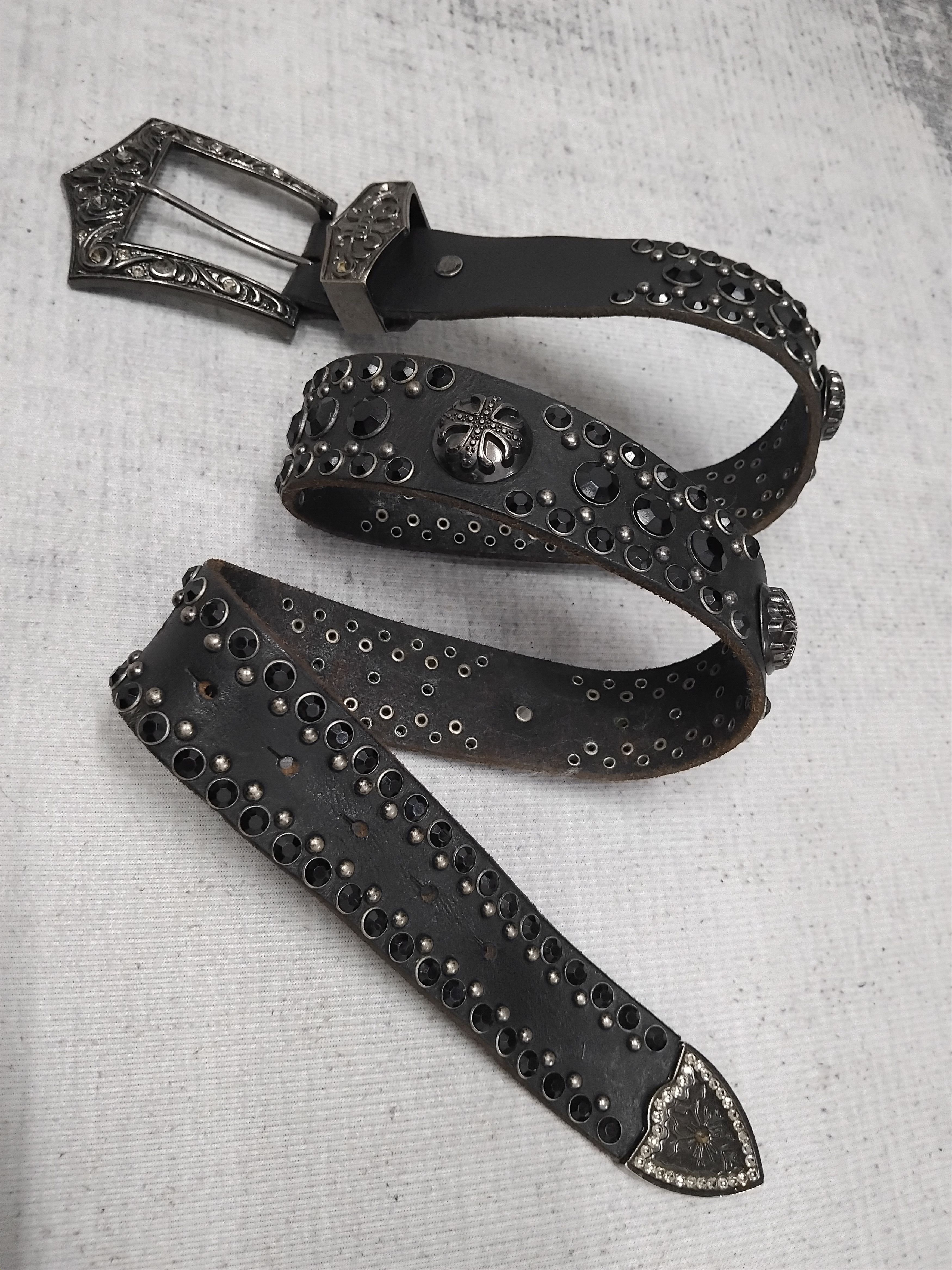 Japanese Brand 💥Diablo punk rock style black colour leather belt Size ONE SIZE - 7 Thumbnail