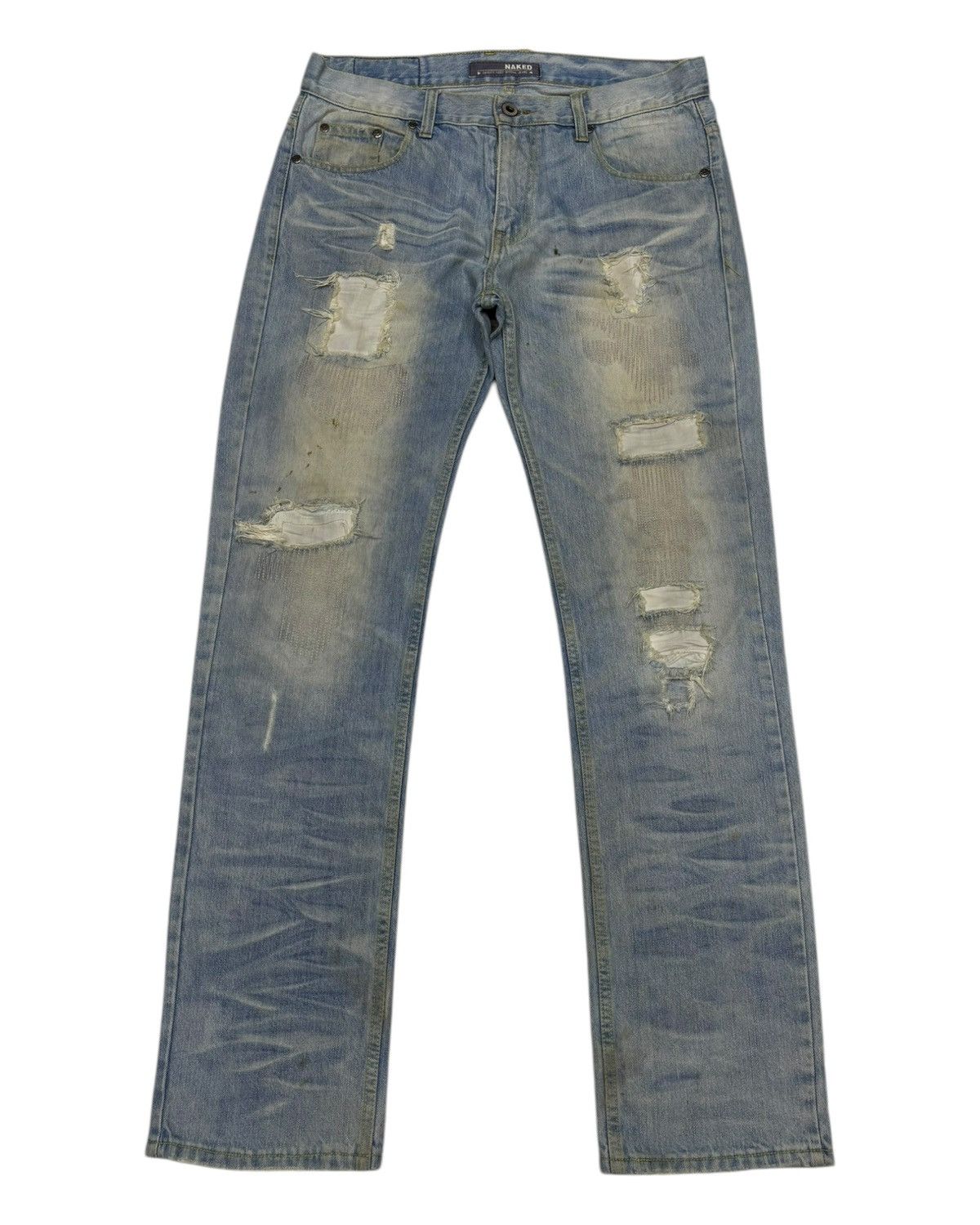Yasuyuki Ishii RARE🔥NAKED JEANS PATCHWORK DISTRESSED DENIM JEANS Size US 34 / EU 50 - 7 Thumbnail