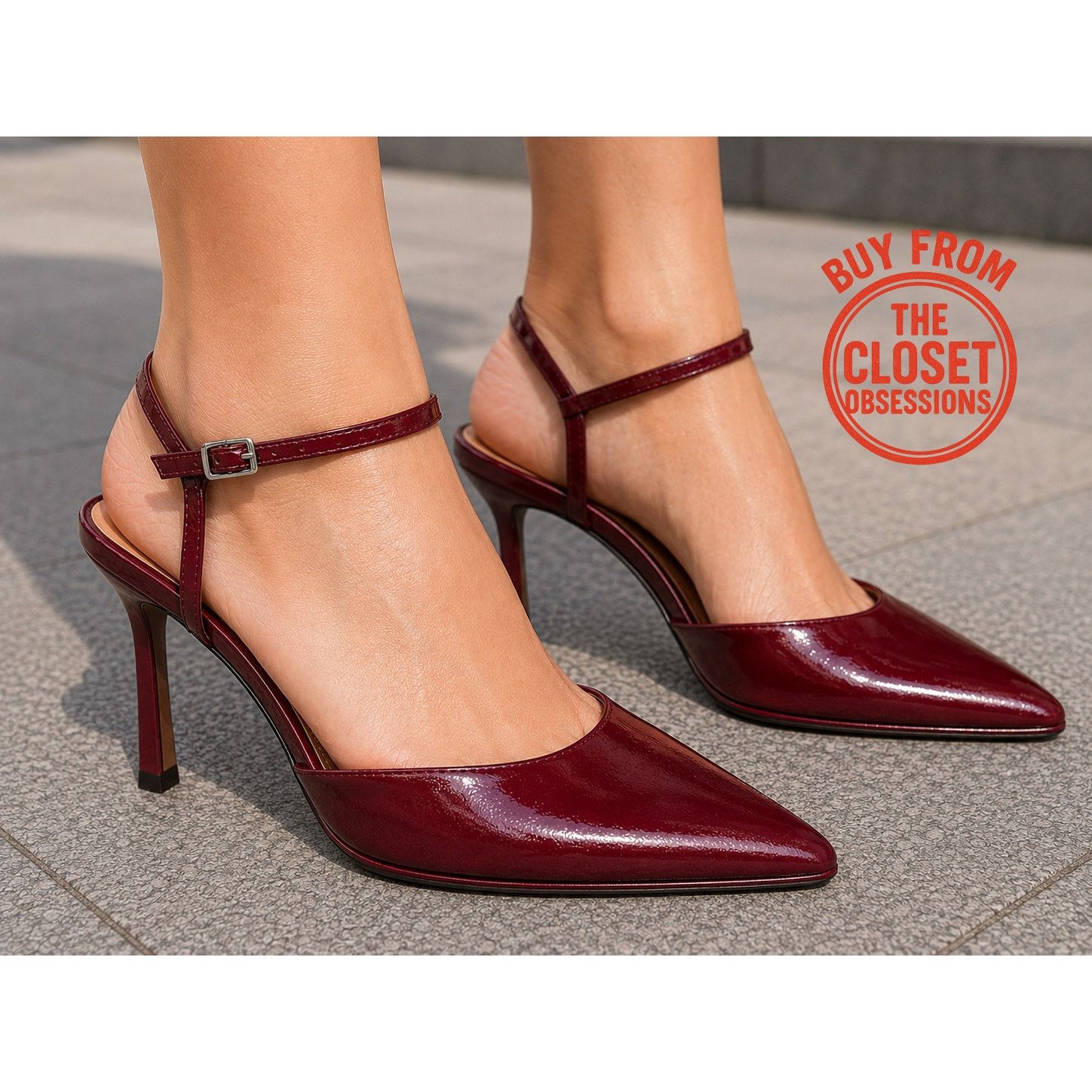 Zara ZARA Cherry Red Slingback Heels Pointed Toe Pumps NWT Size US 9 / IT 39 - 2 Thumbnail