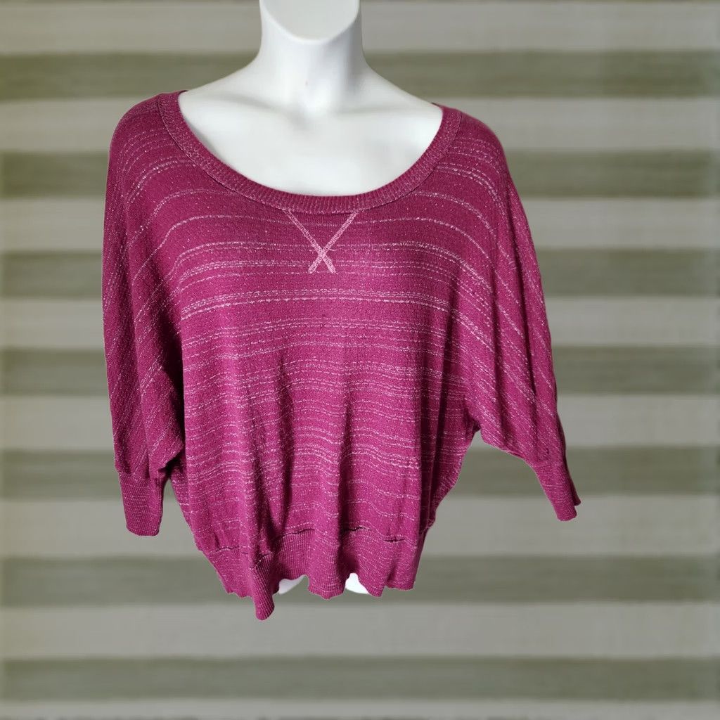 Vintage Mudd Pink Sweater 3/4 Sleeve Shirt Size 3X Plus Pullover Casual Women's Knit Solid Scoop Neck Adult Plus-Size Mens? Size XXL / US 16-18 / IT 52-54 - 1 Thumbnail