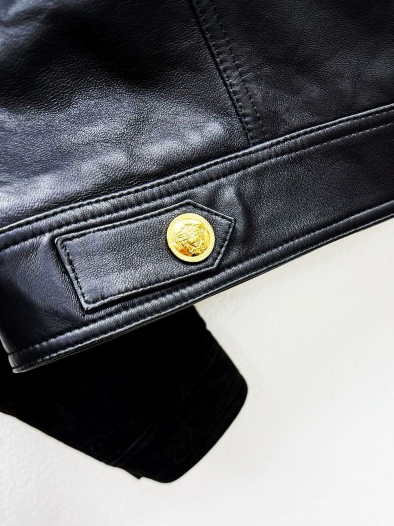 Versace Versace Denim sleeve patchwork leather jacket men's jacket Size US S / EU 44-46 / 1 - 7 Thumbnail