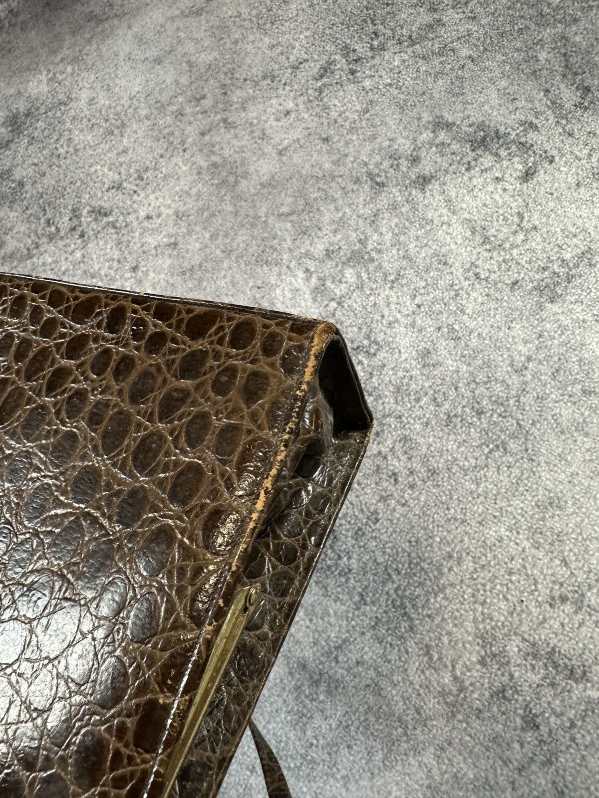 Vintage Vintage Ackery London Leather Bag Crocodile 80s Women Lux Size ONE SIZE - 8 Thumbnail