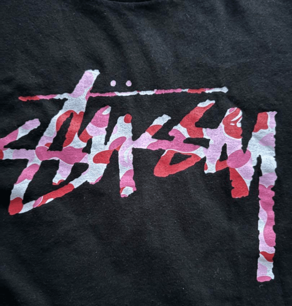 Bape A BATHING APE × stussy Collaboration T-shirt Pink Camouflage Size US M / EU 48-50 / 2 - 2 Thumbnail