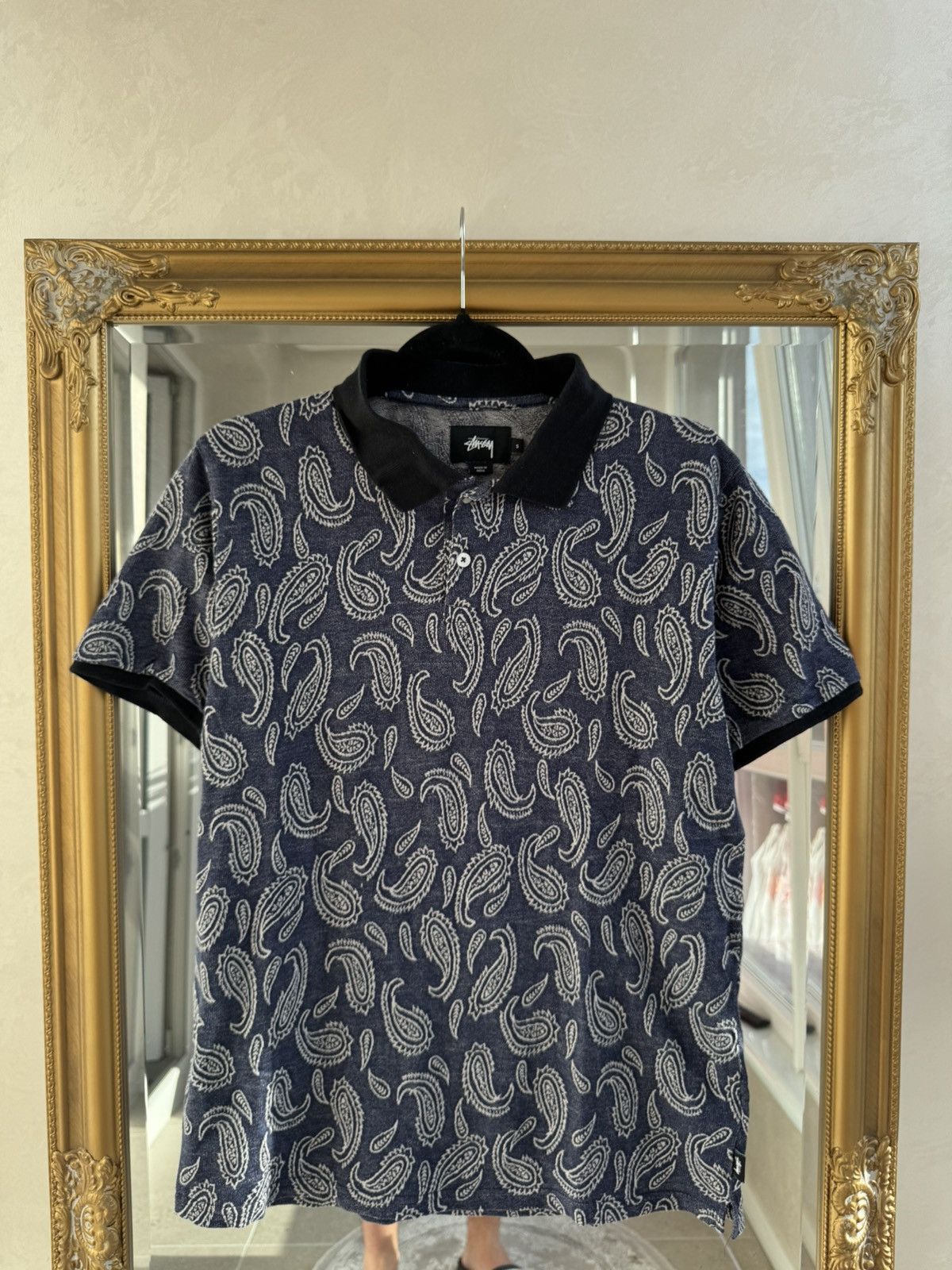 Stussy Stussy orange S cable knit polo shirt | Grailed