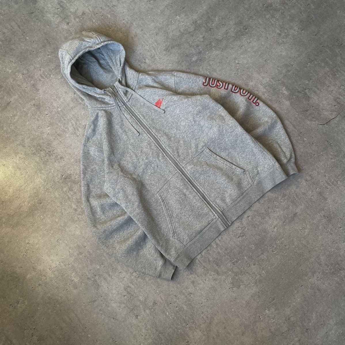 Nike × Vintage Vintage 90s Nike Just Do It Basic Gray ZIP-UP Size US M / EU 48-50 / 2 - 2 Thumbnail