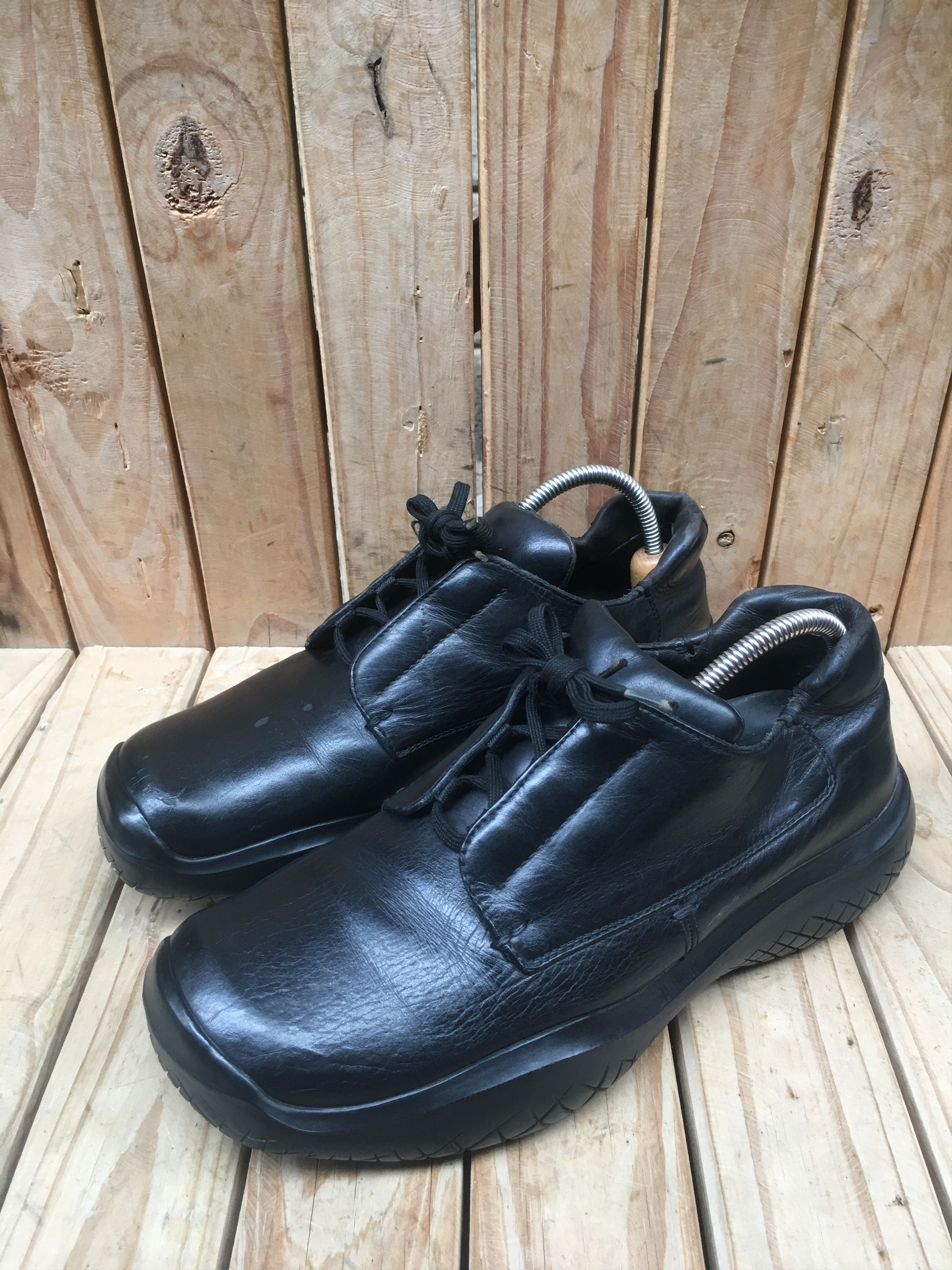 image of VTG 1999 Prada Sports Black Mens Leather Casual Shoes (Size 11)
