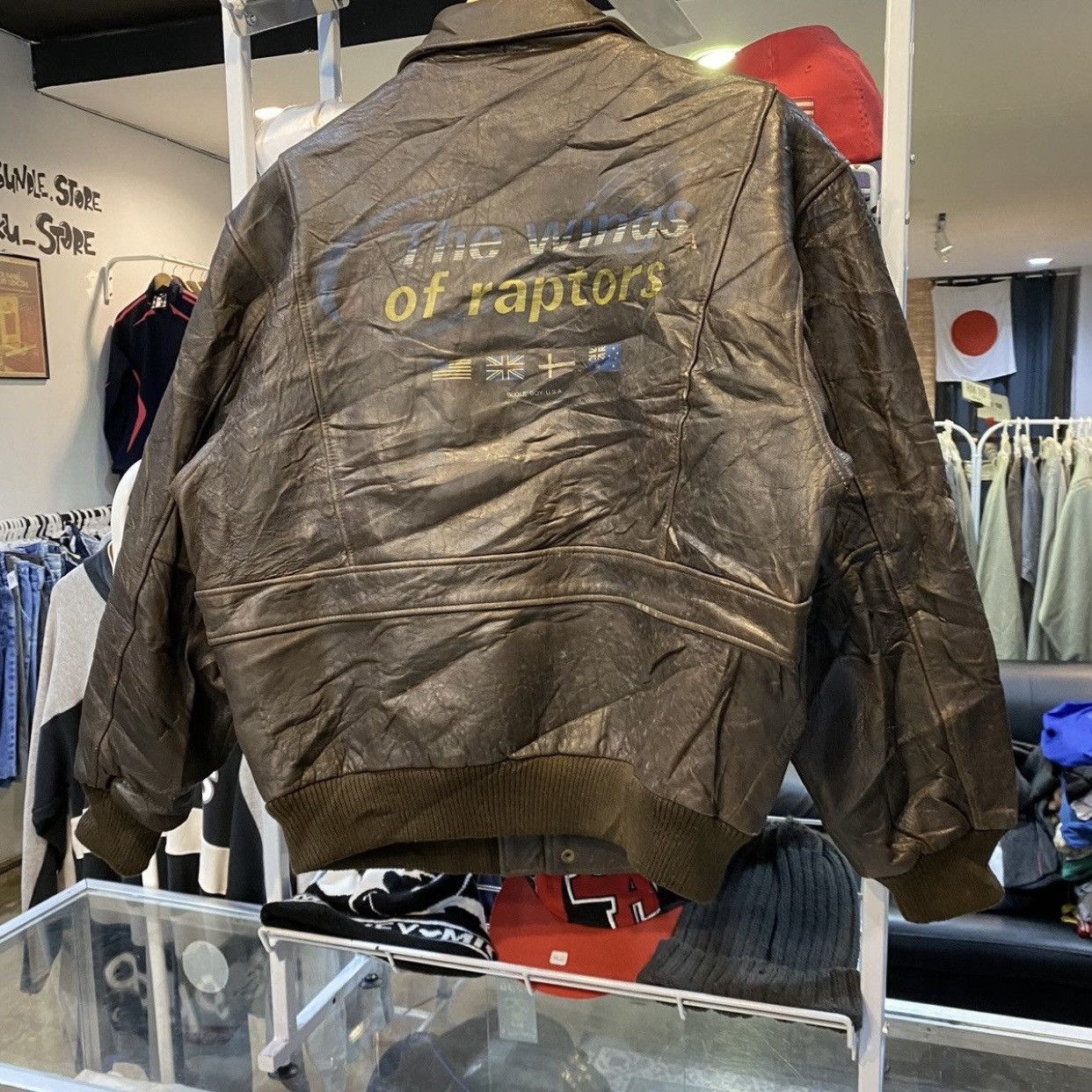 Bugle Boy Bugle Boy USA Type A-2 Flight Bomber Military Leather Jacket Size US L / EU 52-54 / 3 - 4 Thumbnail