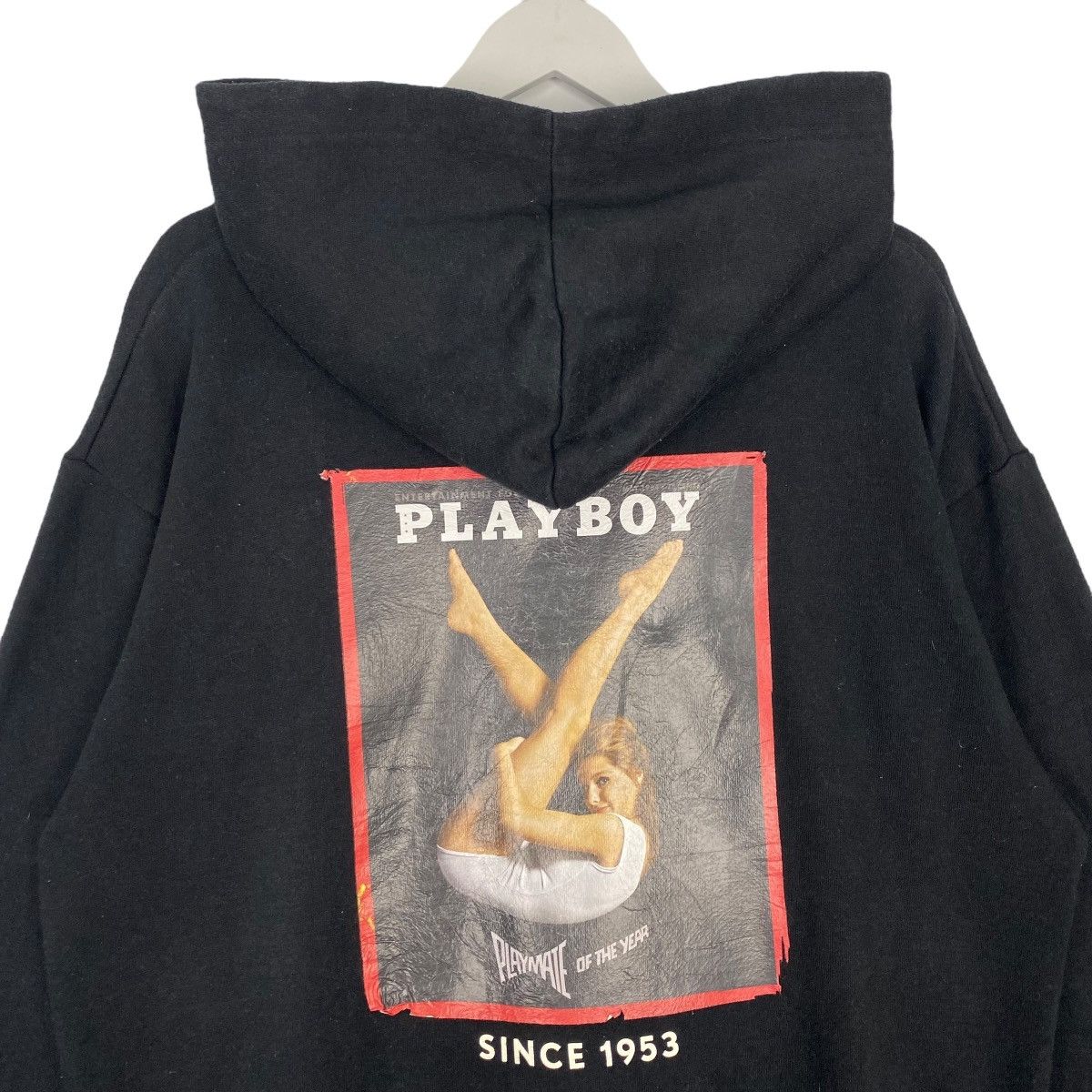 Vintage Vintage Playboy Embroidered Hoodie Black Pullover Jumper M Size US L / EU 52-54 / 3 - 7 Thumbnail