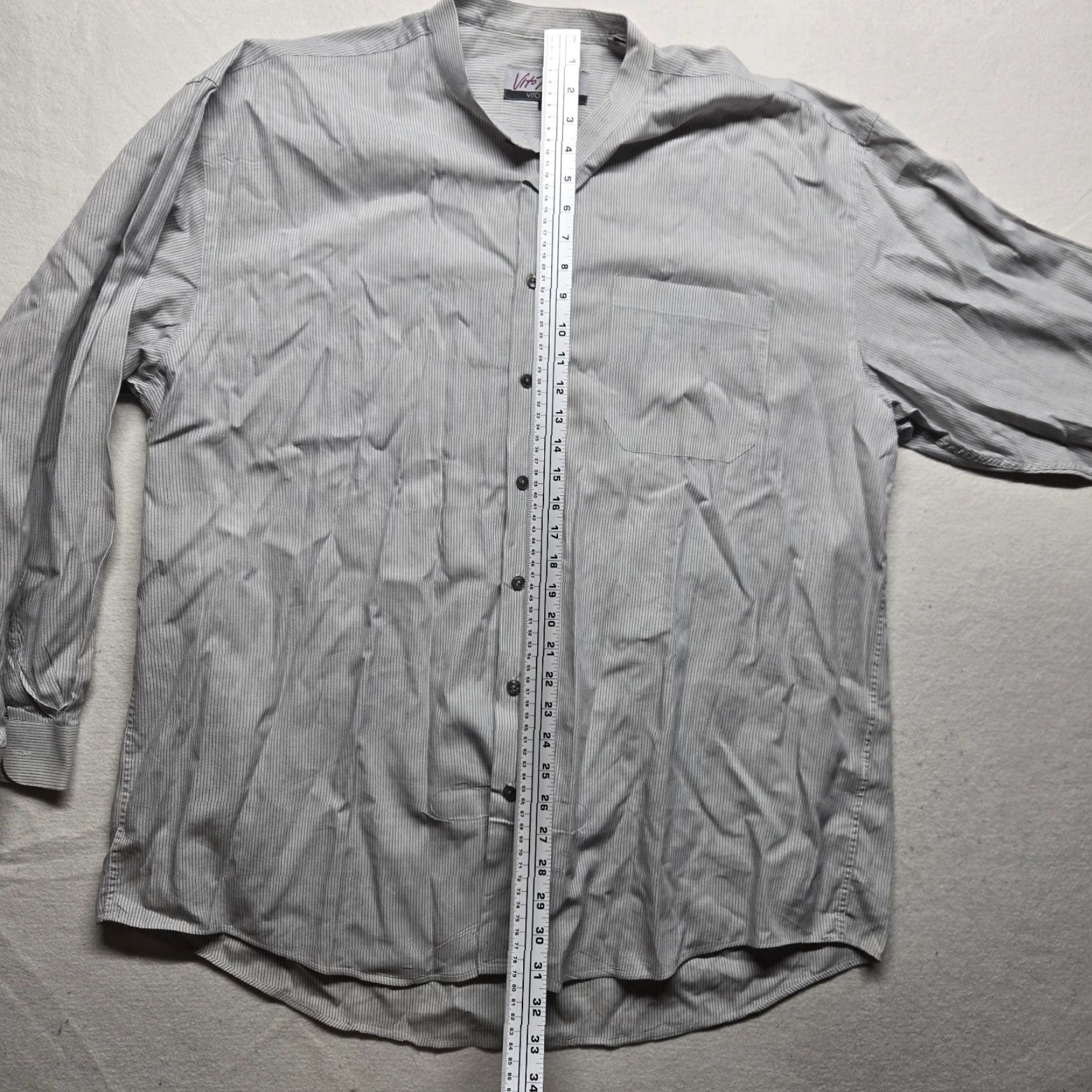 Vintage VINTAGE Vito Rufolo Dress Shirt Oxford Gray 2XL Adult Men 2XL 100% Cotton Solid Long Sleeve Size 48R - 7 Thumbnail